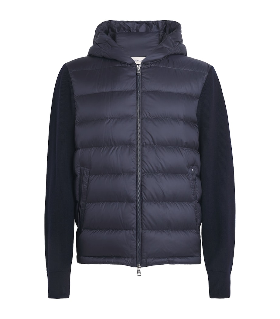 Virgin Wool Down-Front Hoodie 776 Image 1