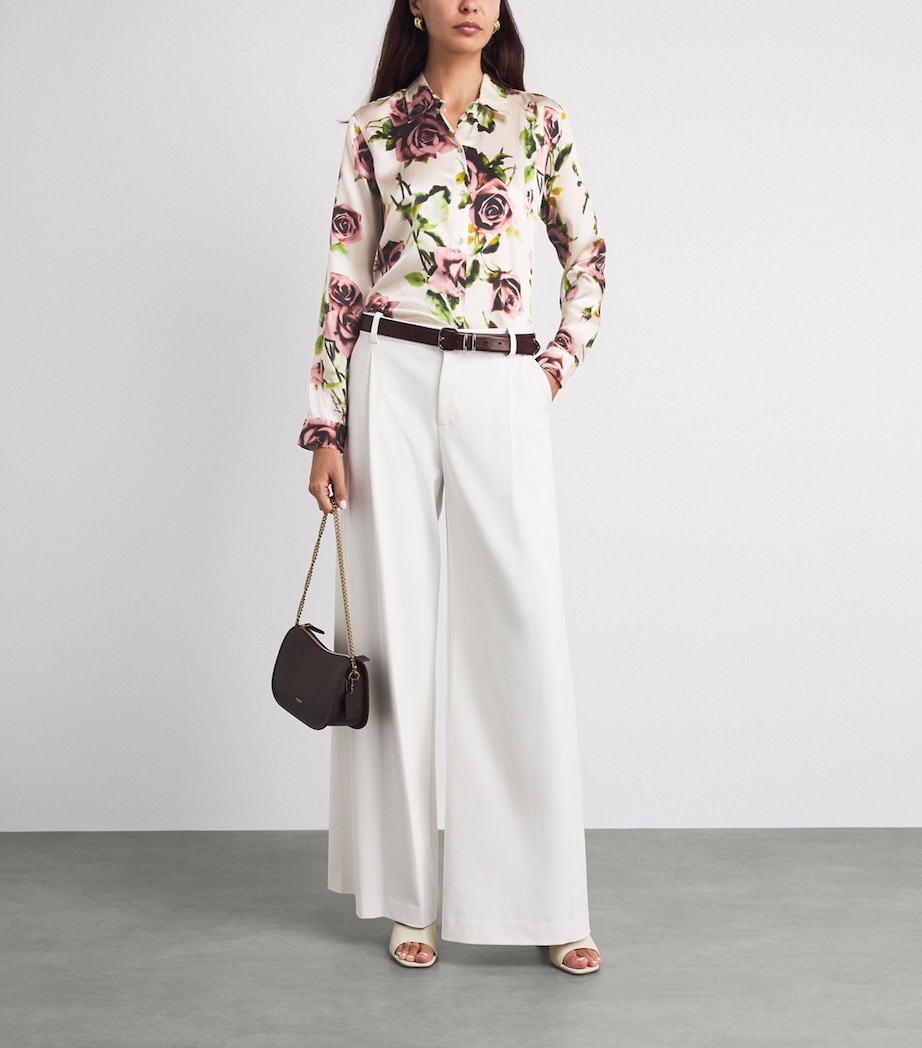 L'Agence Womens Silk Floral Tyler Shirt Emr Ecr/mv Rmntc Rse Image 2