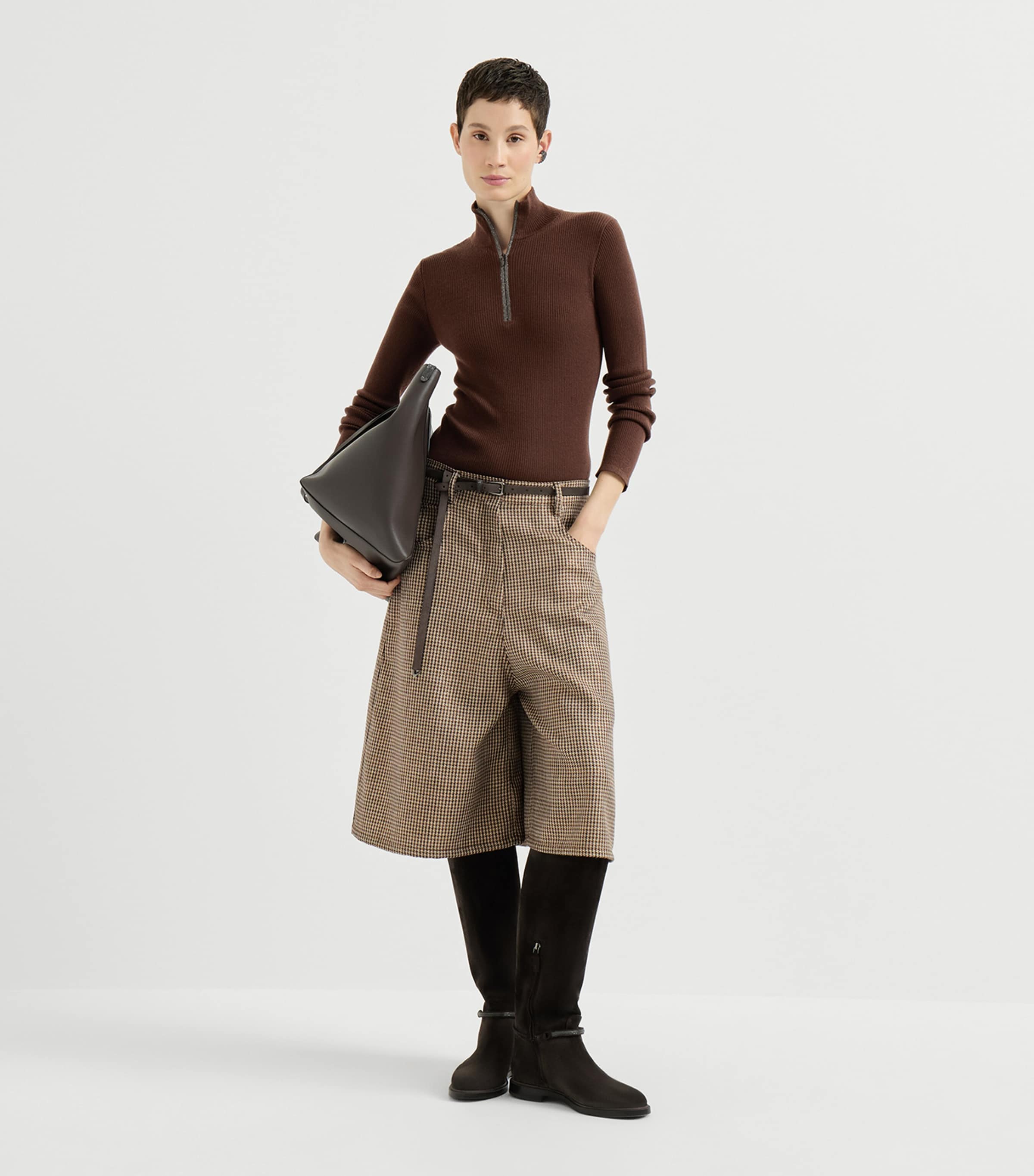 Brunello Cucinelli Womens Wool-Cashmere Half-Zip Sweater Image 5