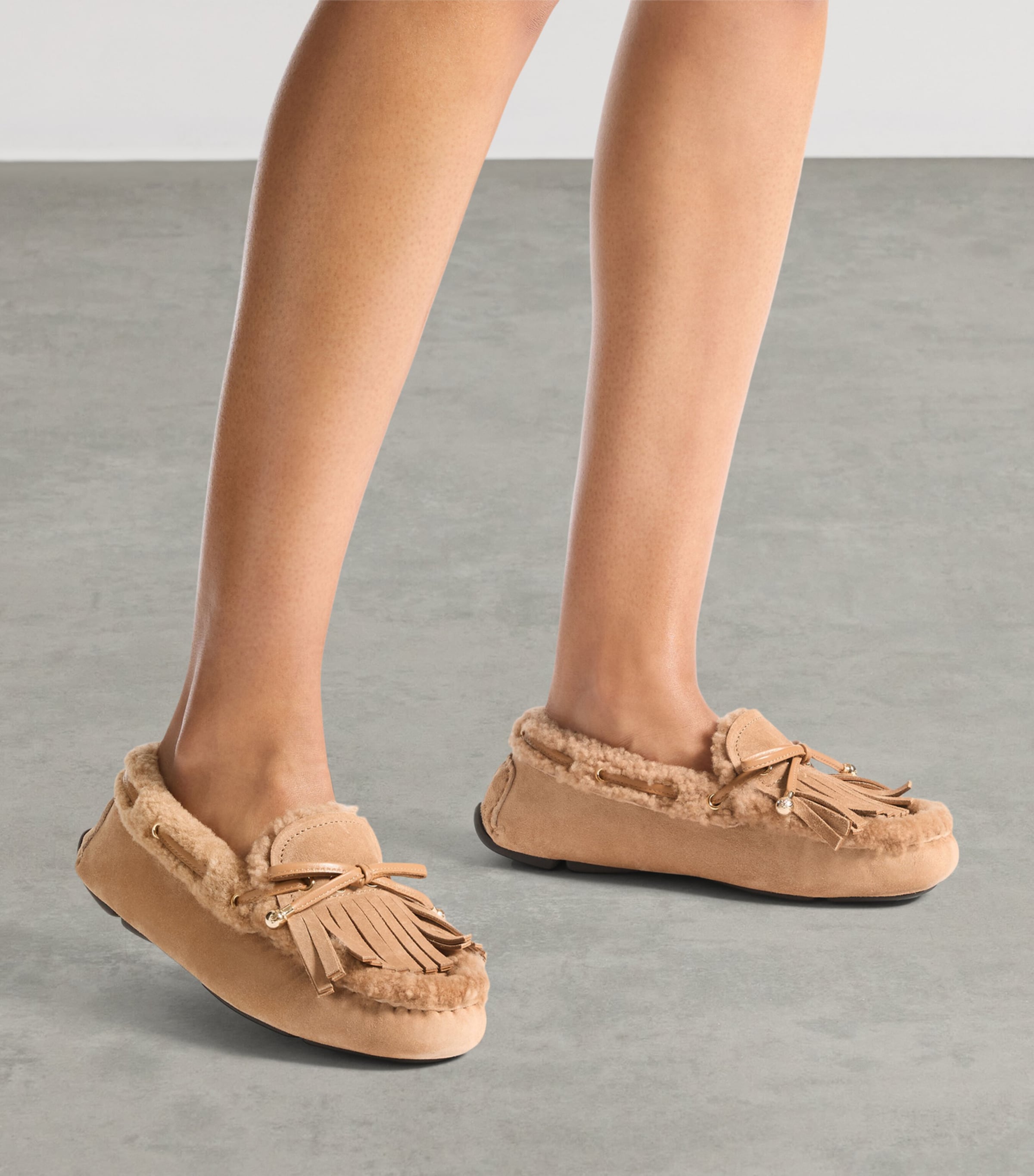 Manon Flat Suede-Shearling Loafers TOFFEE/TOFFEE Image 2