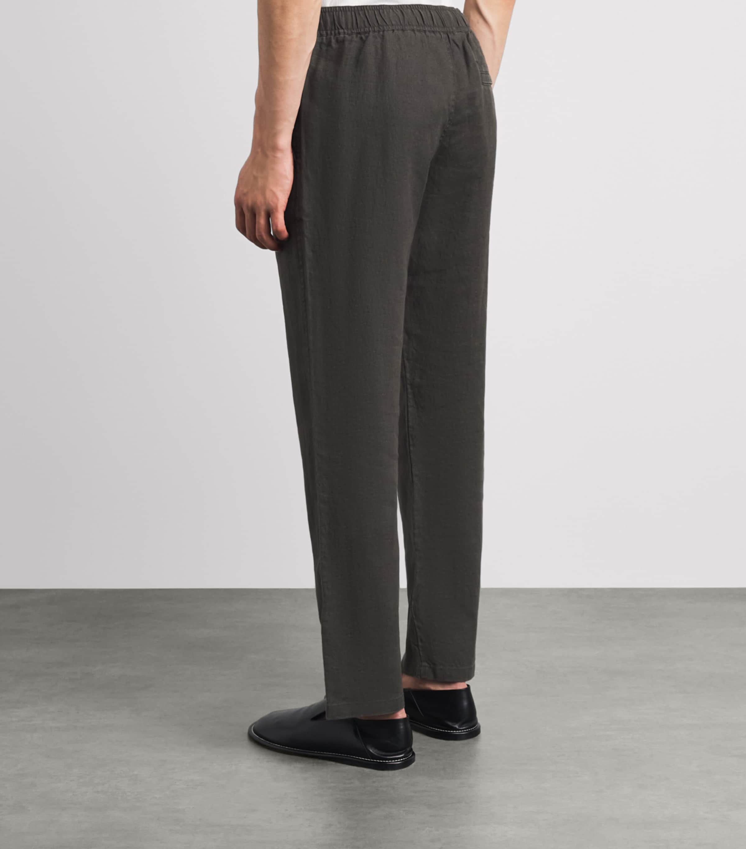 Samsøe Samsøe Mens Organic Cotton-Blend Jabari Straight Trousers Black Olive Image 5