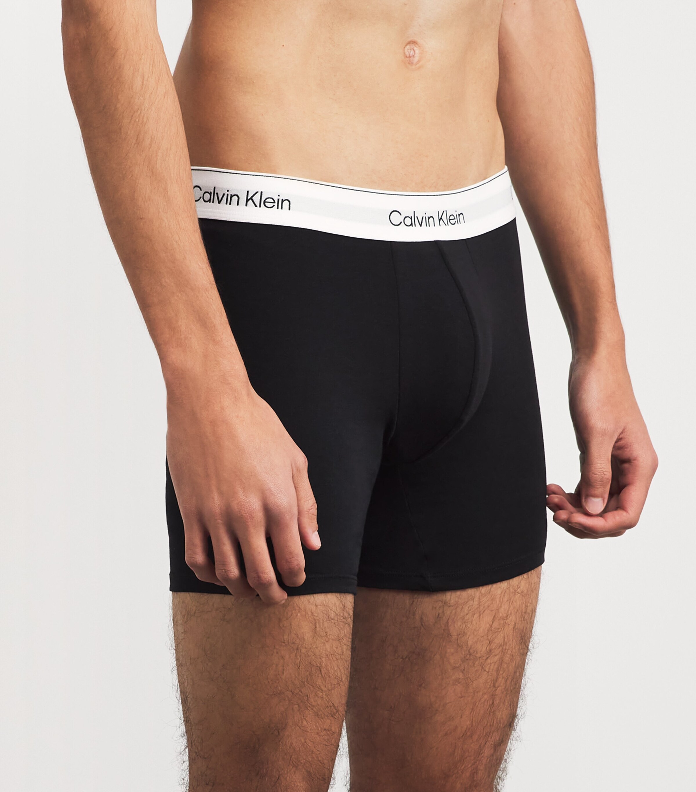 Calvin Klein Mens Stretch-Cotton Icon Boxer Briefs (Pack of 3) Black Image 2