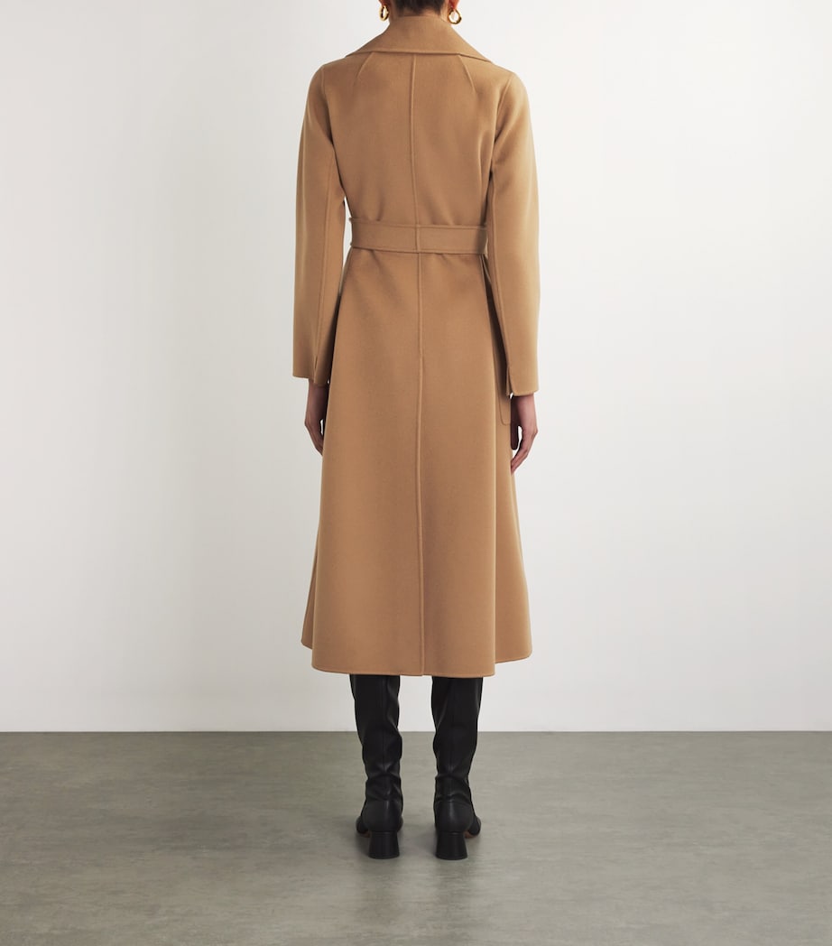 Max Mara Womens Virgin Wool Belted Paolore Coat Camel Image 4