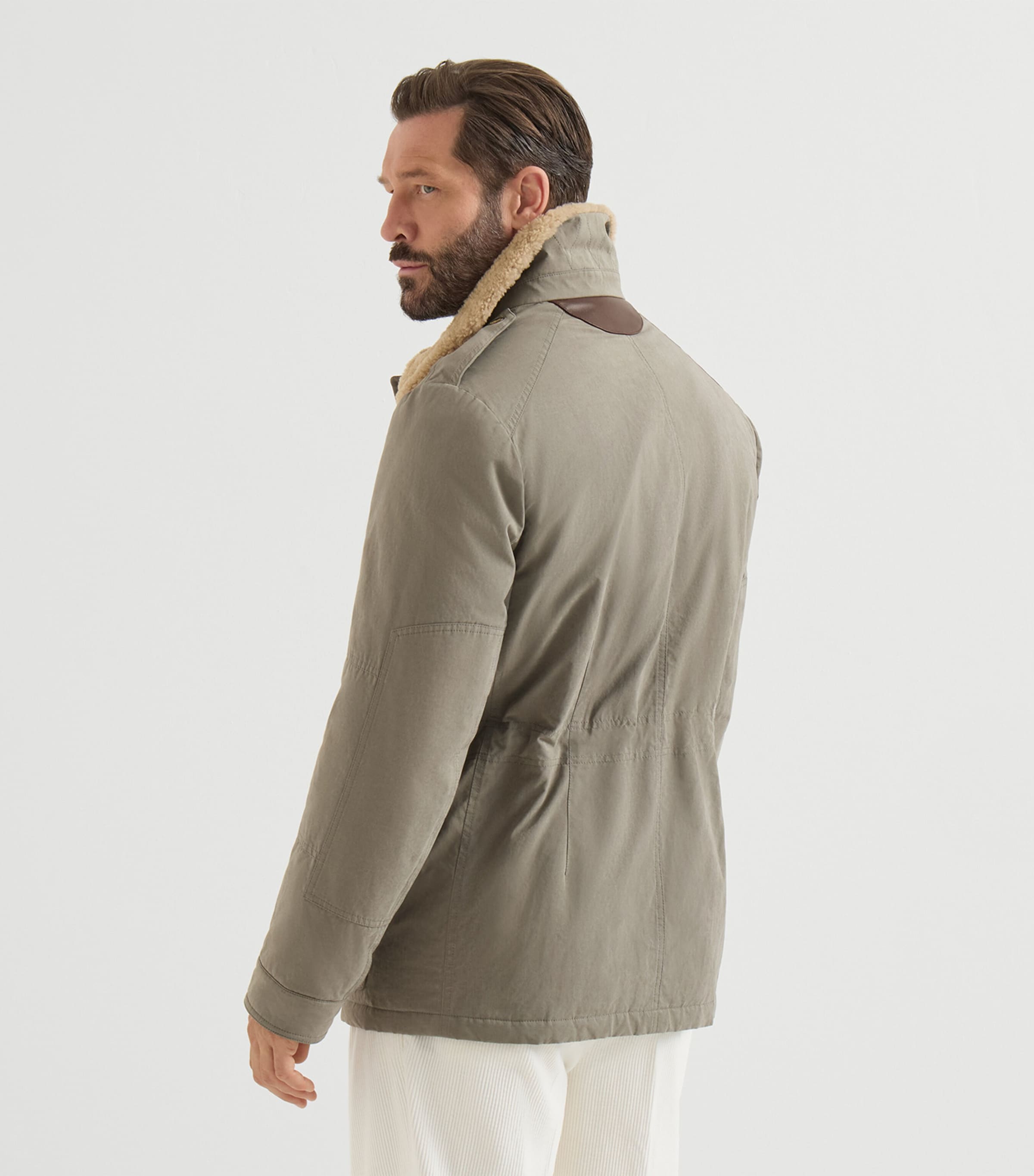 Brunello Cucinelli Mens Techno-Cotton Waxed Safari Jacket Image 5