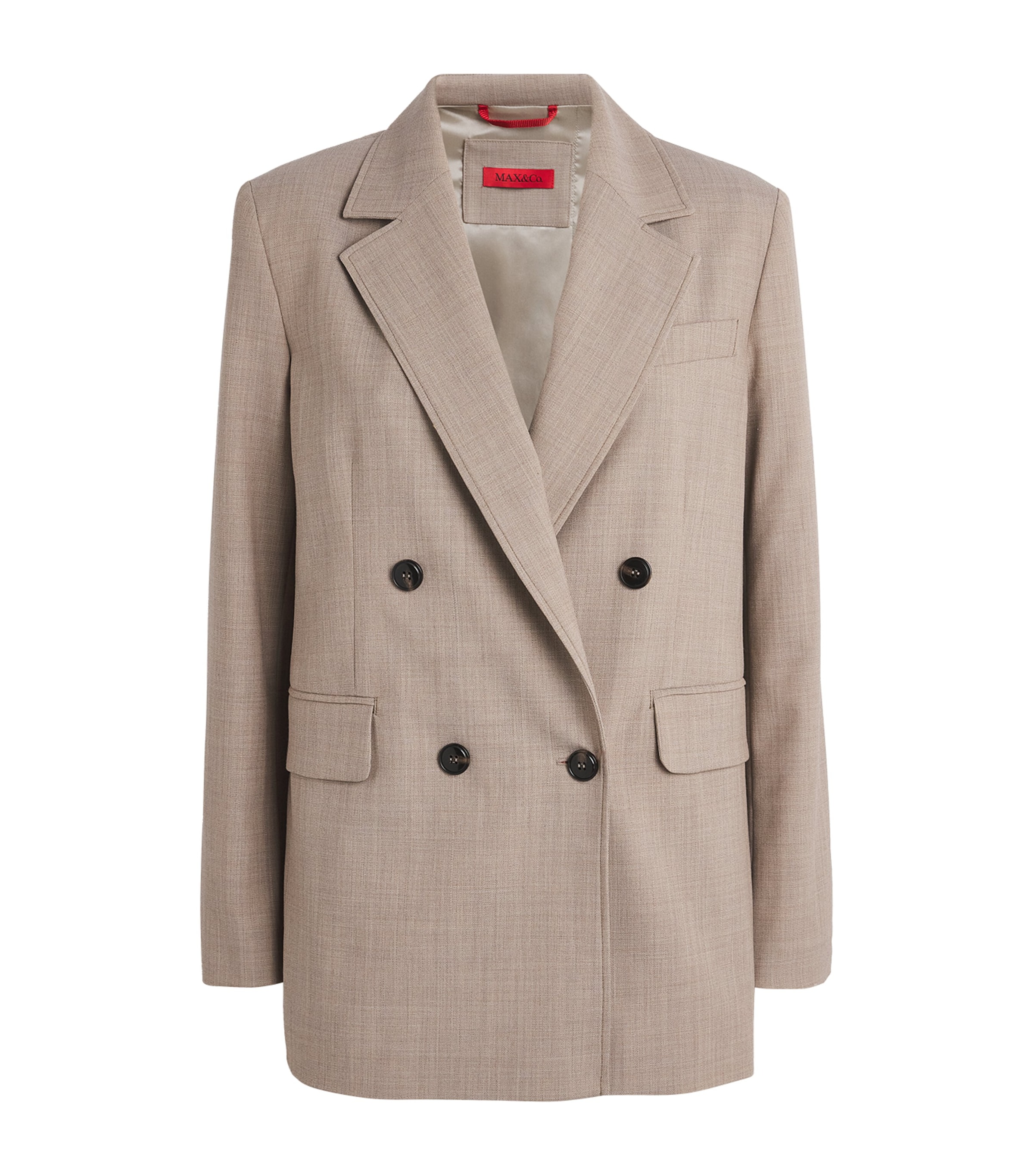 Max & Co Double-breasted Blazer In Beige