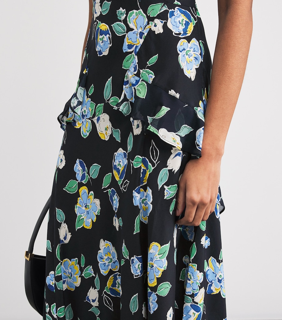 Silk Evie Midi Dress KIMMIE FLORAL NAVY Image 4