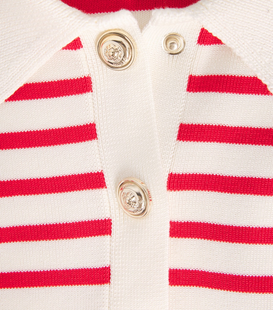 Maje Womens Cotton-Blend Stripe Mini Dress Red Image 6