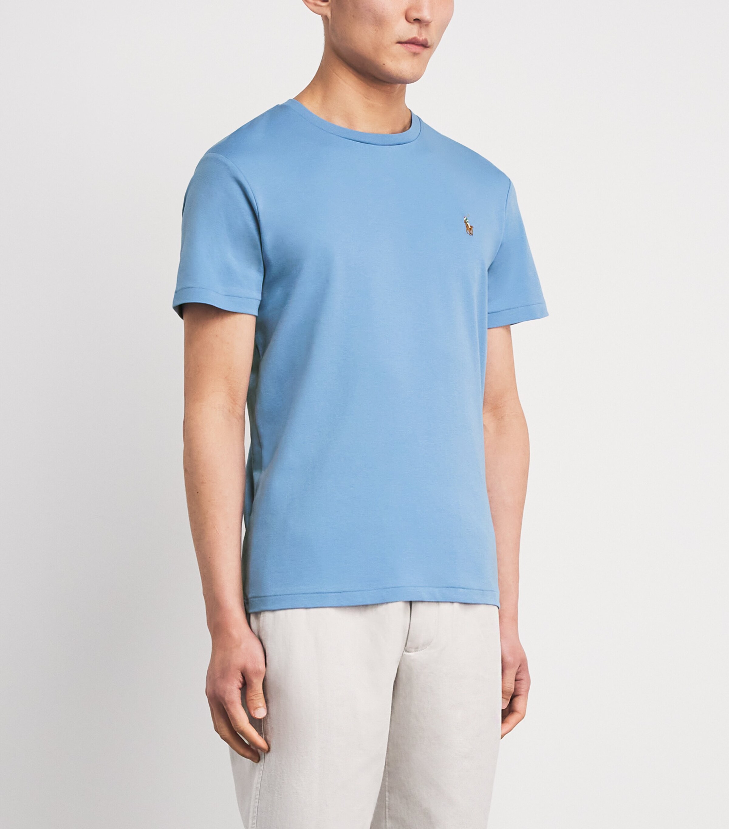 Pima Cotton Polo Pony T-Shirt SKY BLUE Image 3