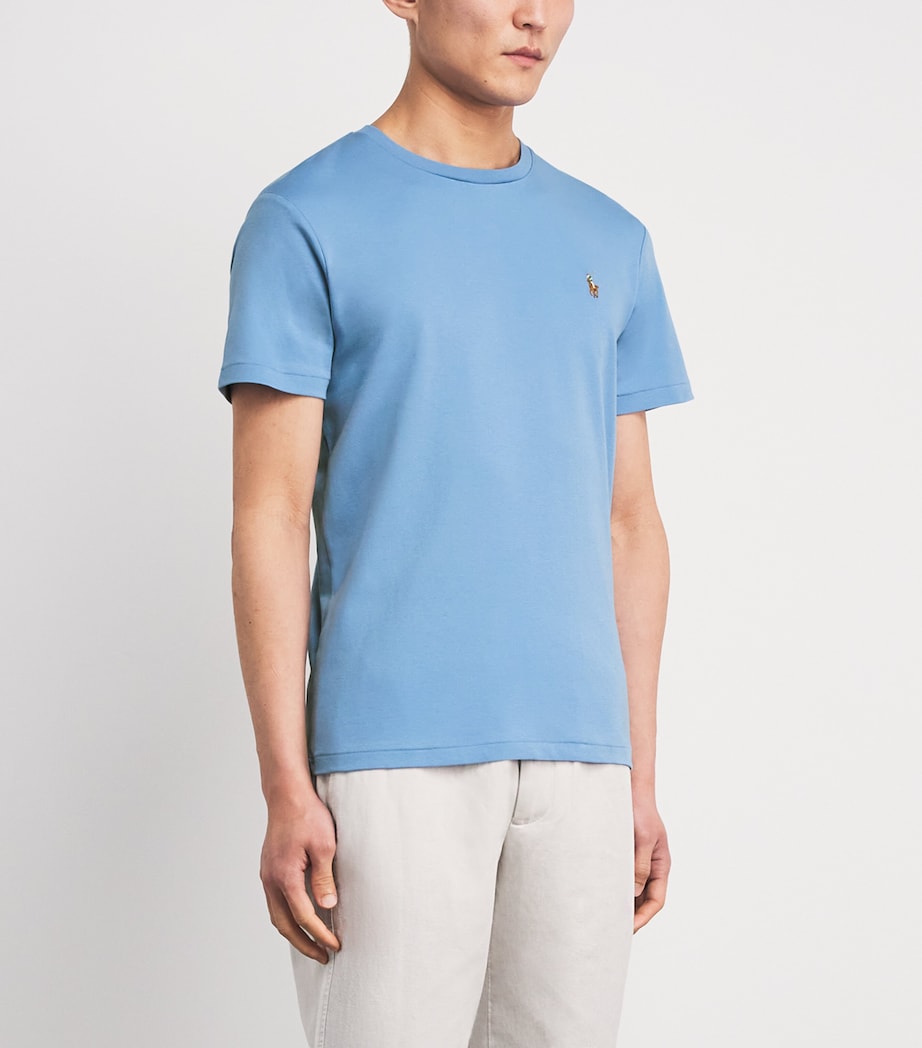 Pima Cotton Polo Pony T-Shirt SKY BLUE Image 3