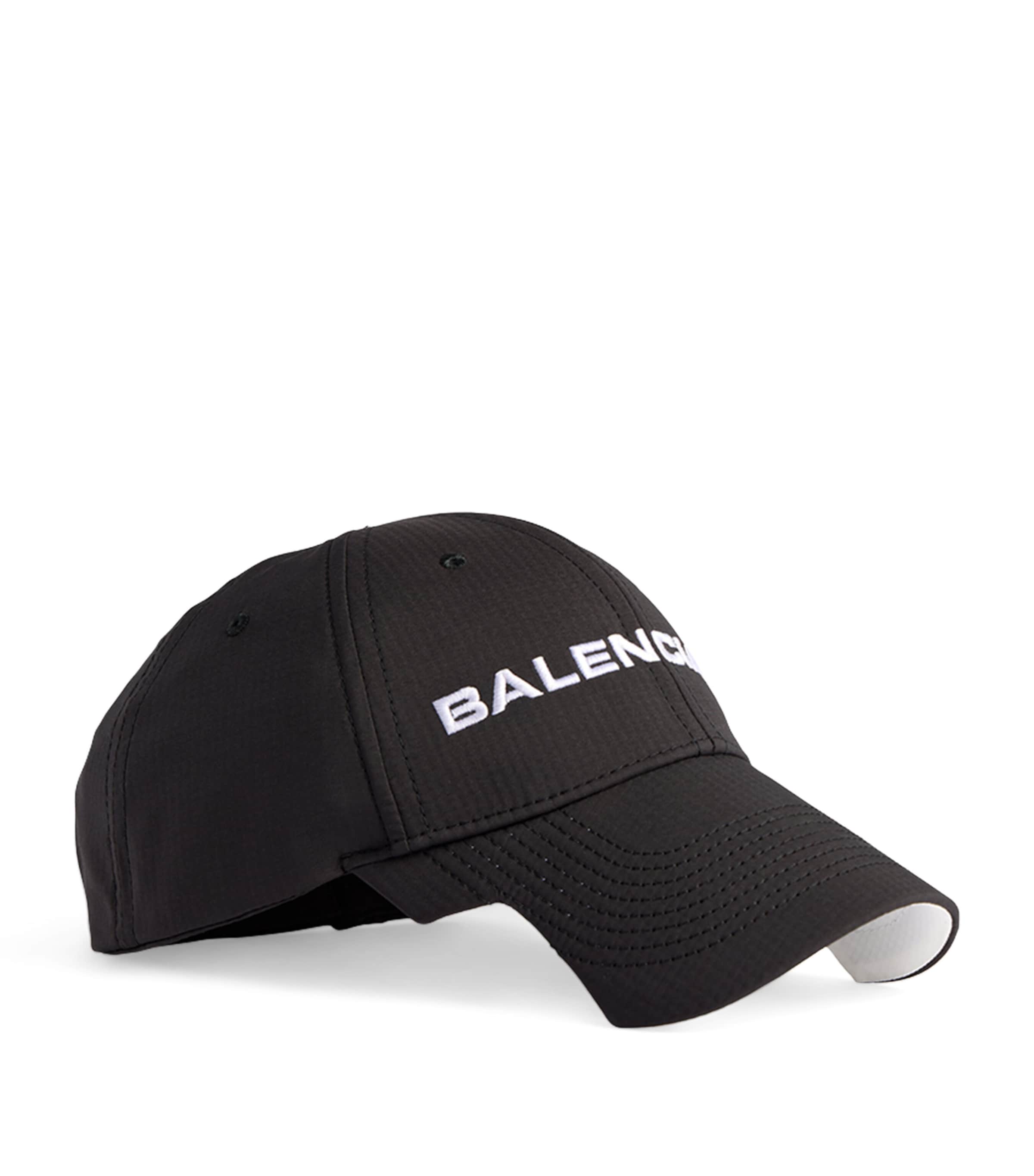 Balenciaga Logo Embroidered Adjustable Baseball Cap In Black
