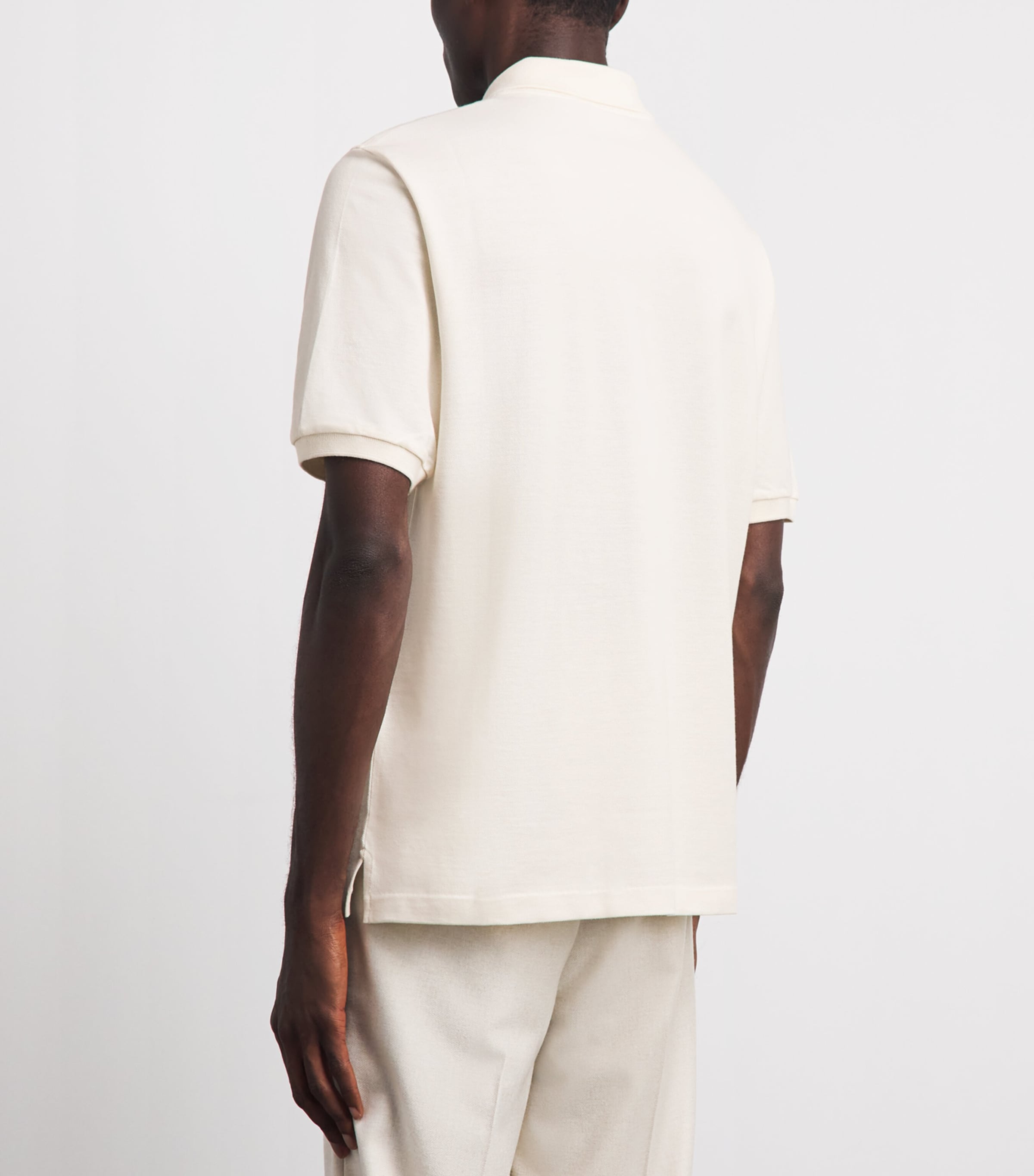 Ralph Lauren Purple Label Mens Cotton-Cashmere Polo Bear Polo Shirt Classic Cream Image 5