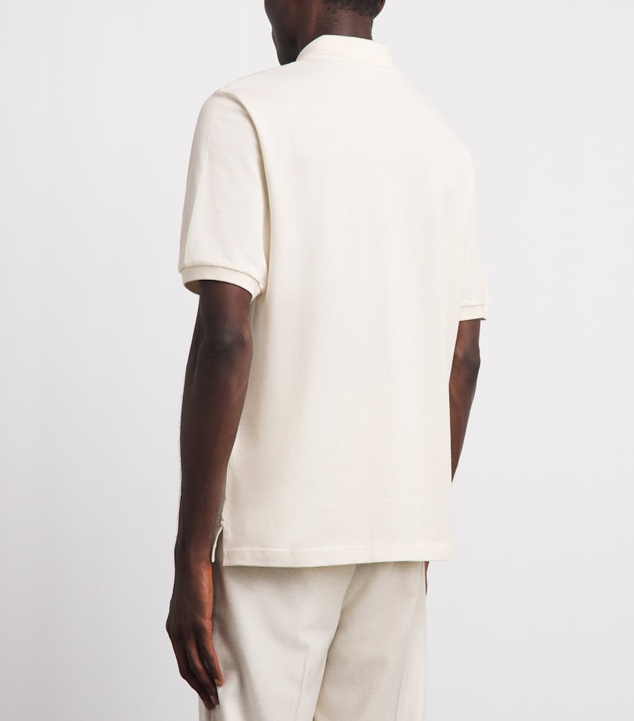Ralph Lauren Purple Label Mens Cotton-Cashmere Polo Bear Polo Shirt Classic Cream Image 5