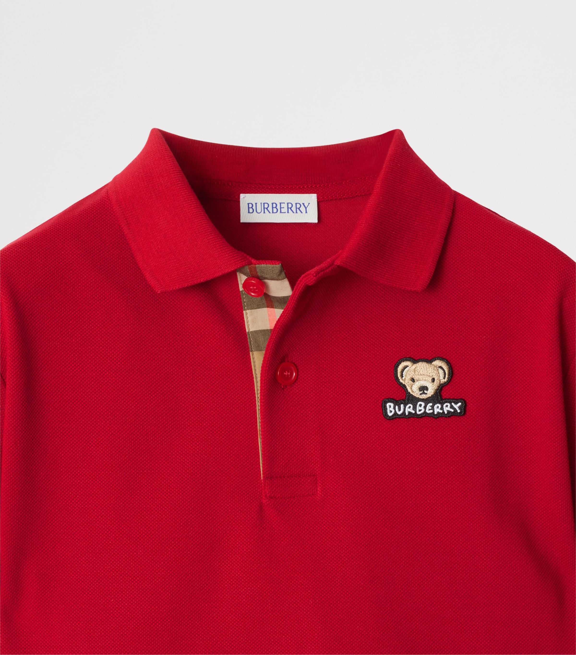 Cotton Polo Shirt (3-12 Years) POPPY RED Image 3