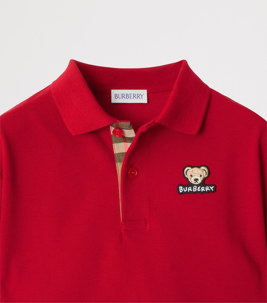 Cotton Polo Shirt (3-12 Years) POPPY RED Image 3