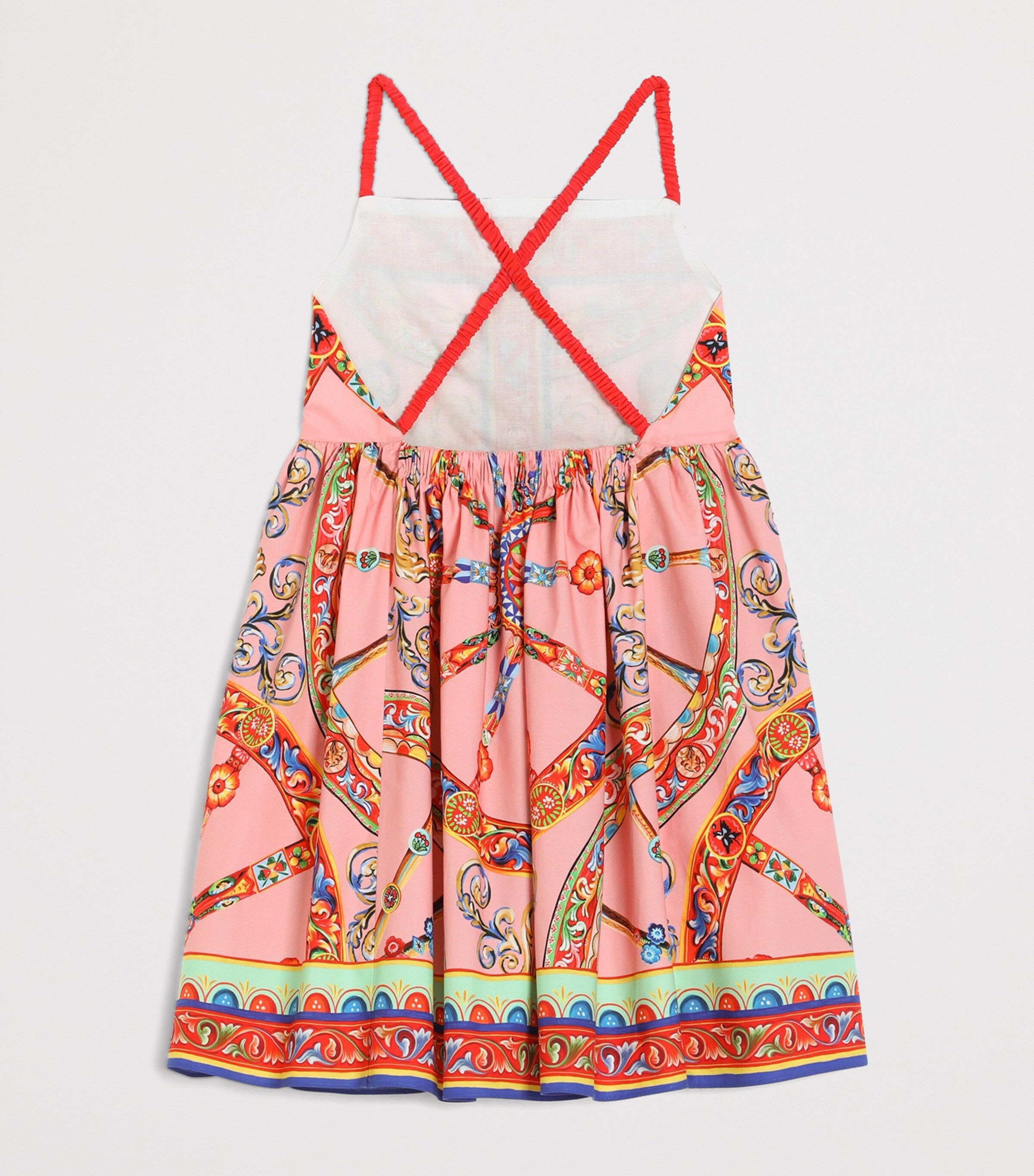 Dolce&Gabbana Kids Cotton Carretto Print Dress (8-12+ Years) Carretto Fld Image 2