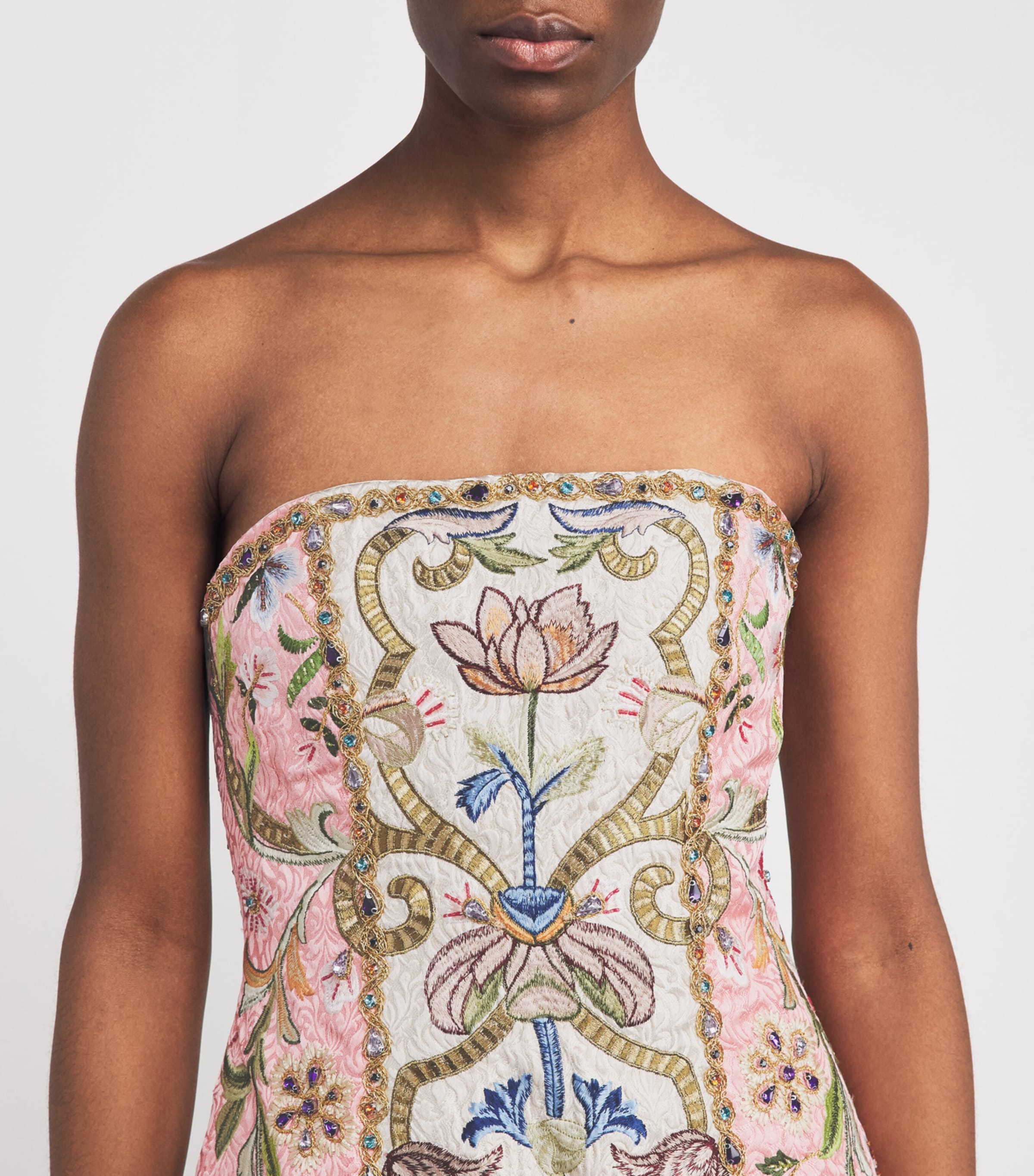 Alice+Olivia Womens Embellished Katia Mini Dress Champagne/multi Image 3