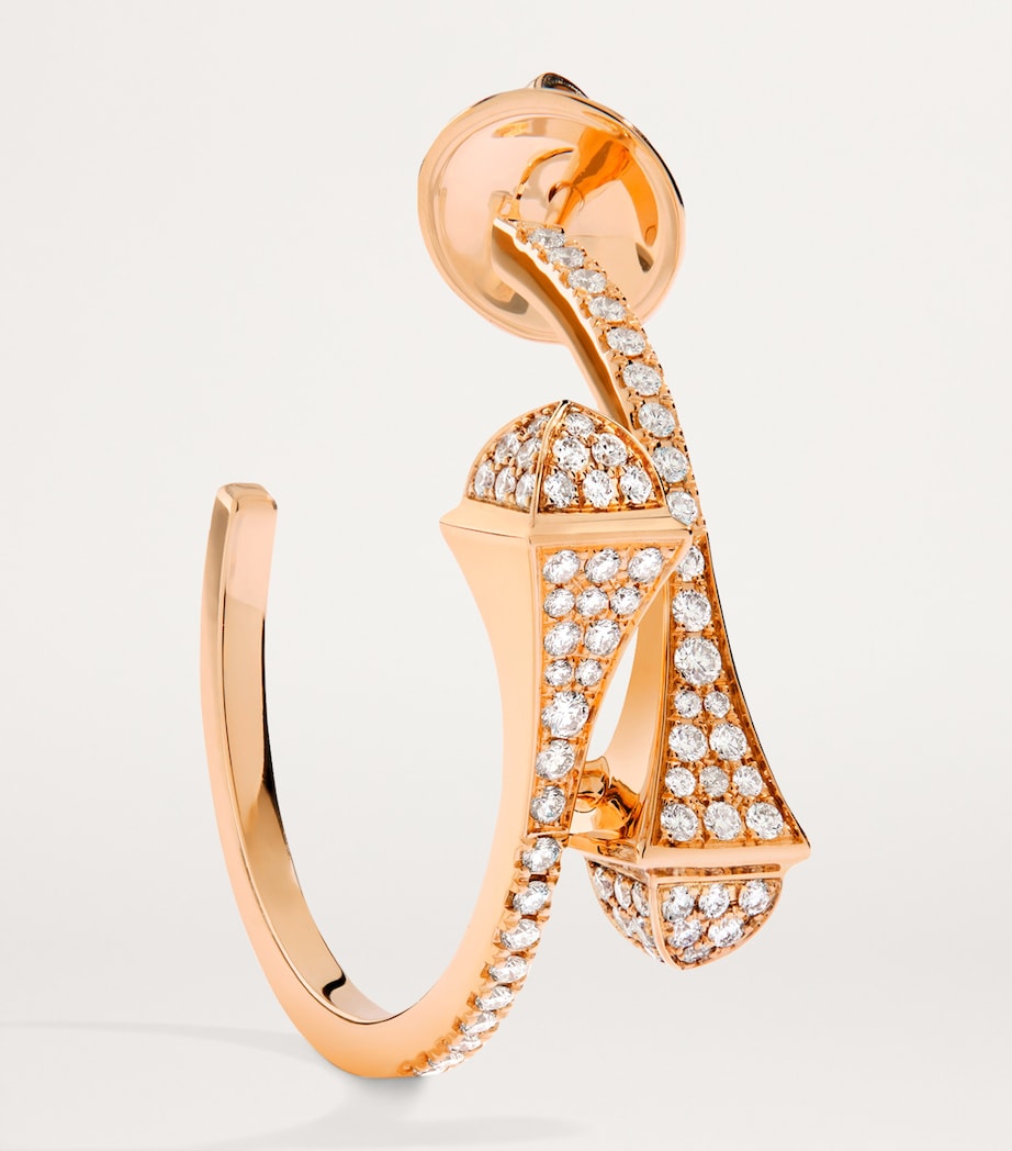 Small Rose Gold and Diamond Cleo Hoop Earrings ROSE GOLD Image 2