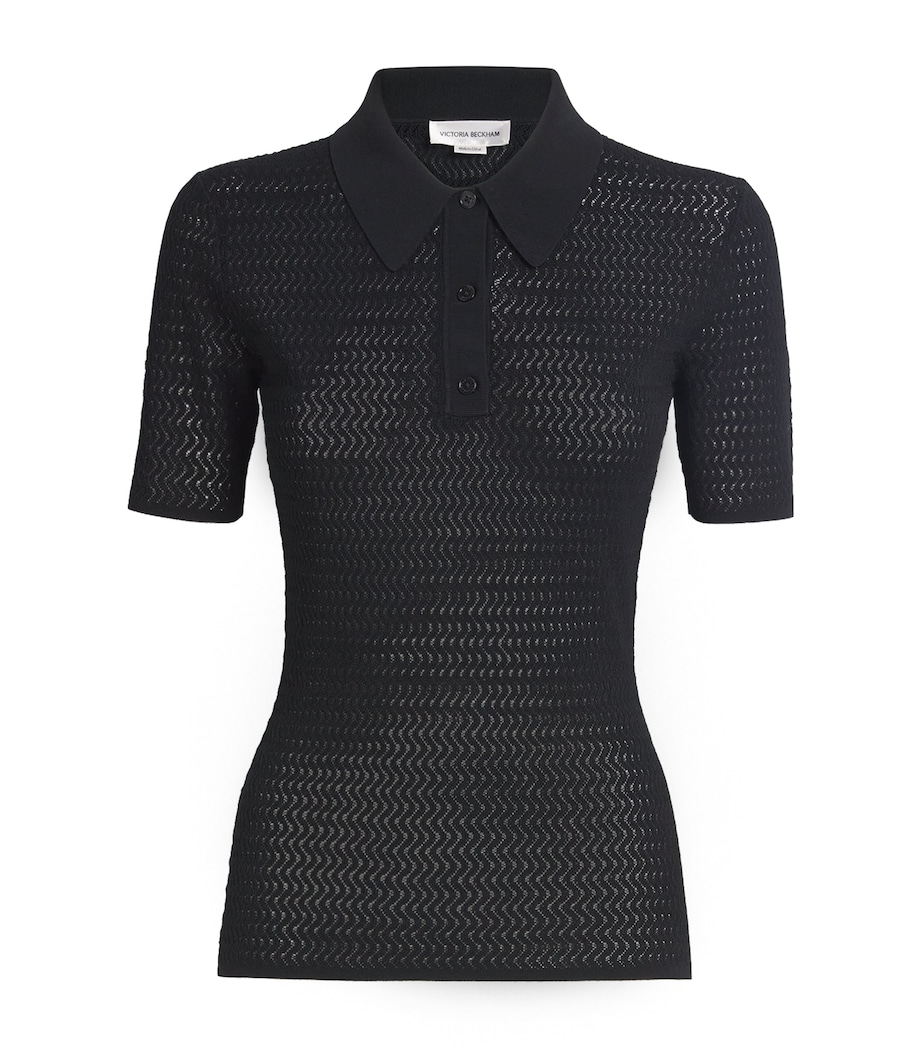 Knitted Polo Shirt 1 BLACK Image 1