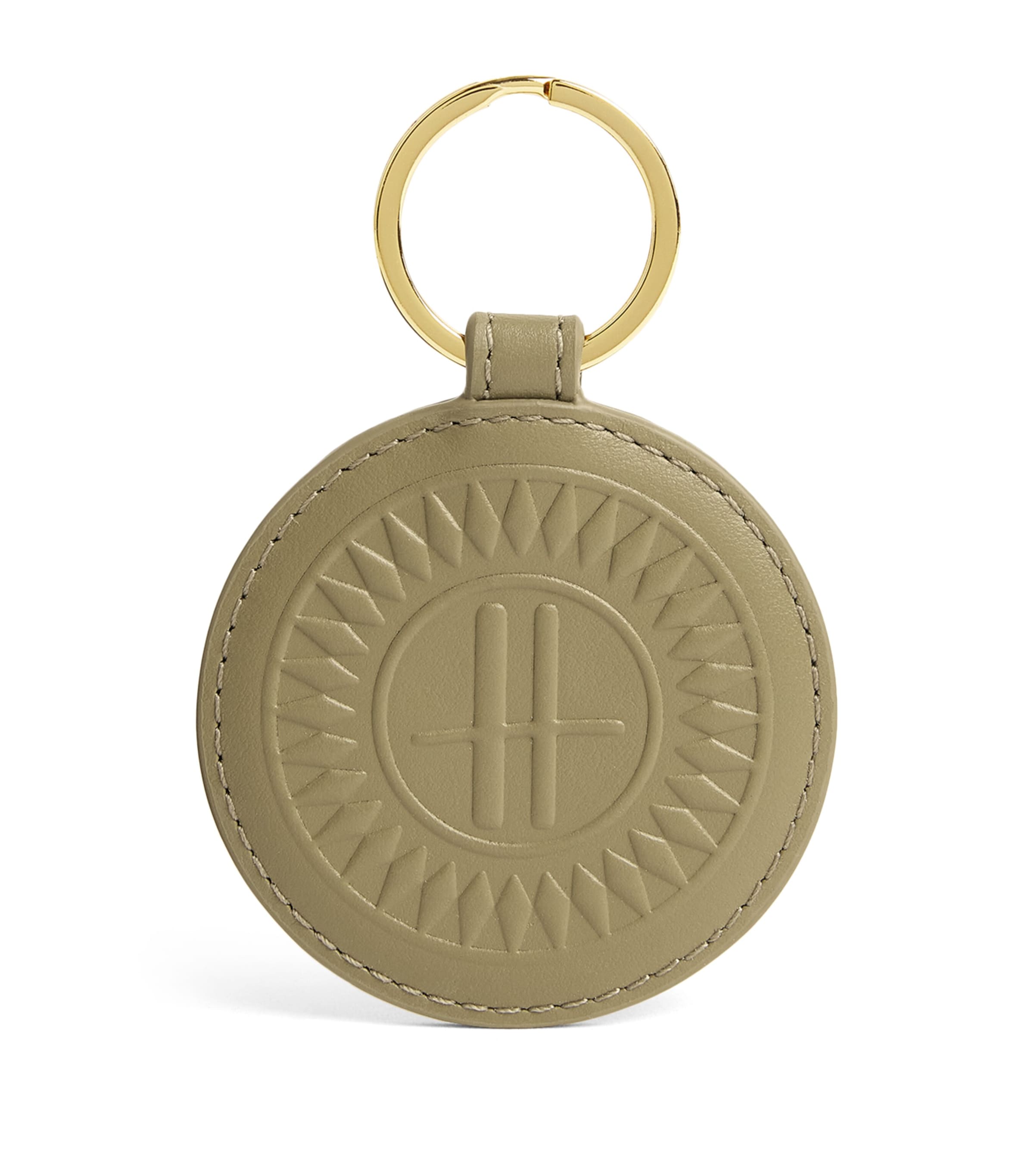 HARRODS SMOOTH LEATHER LOGO KEYRING 