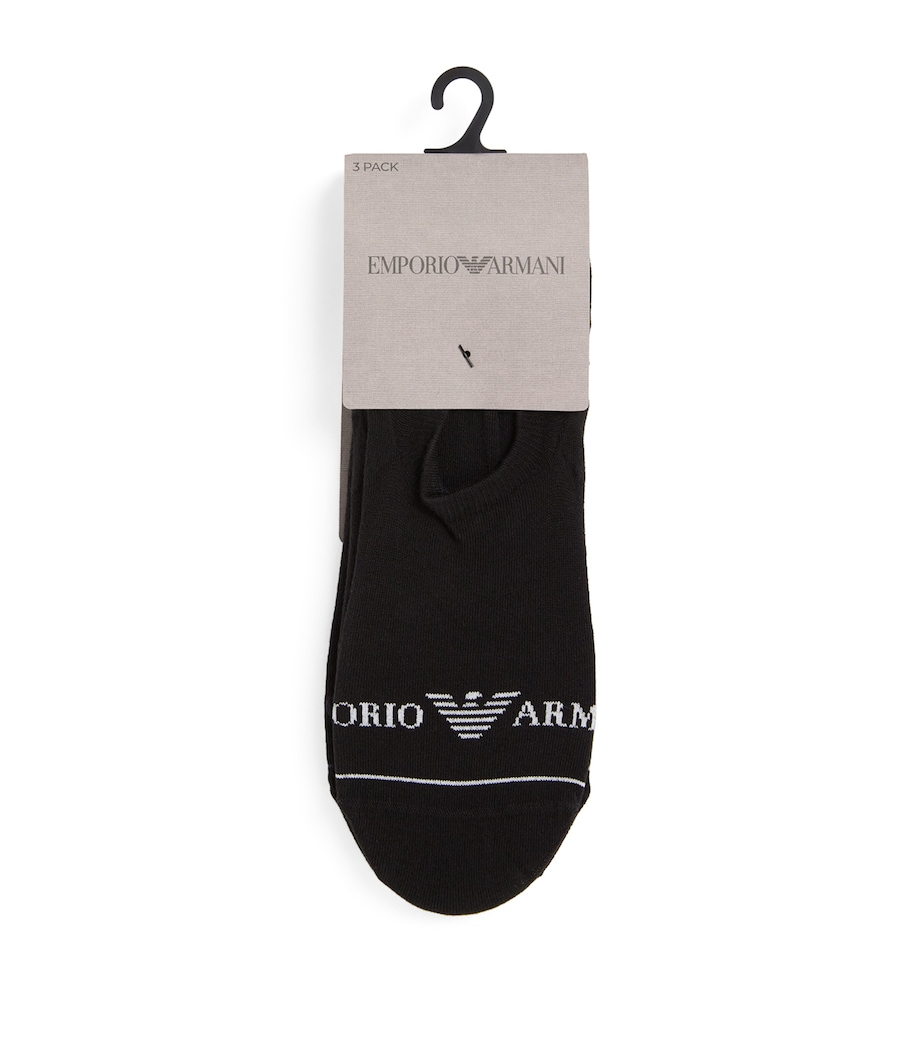 Cotton-Blend Logo Invisible Socks (Pack of 3) MC061 BLACK Image 1