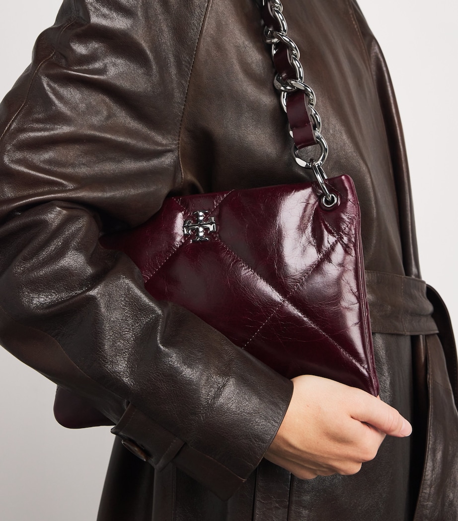 Leather Quilted Kira Shoulder Bag DARK CARMINE 500 Image 2