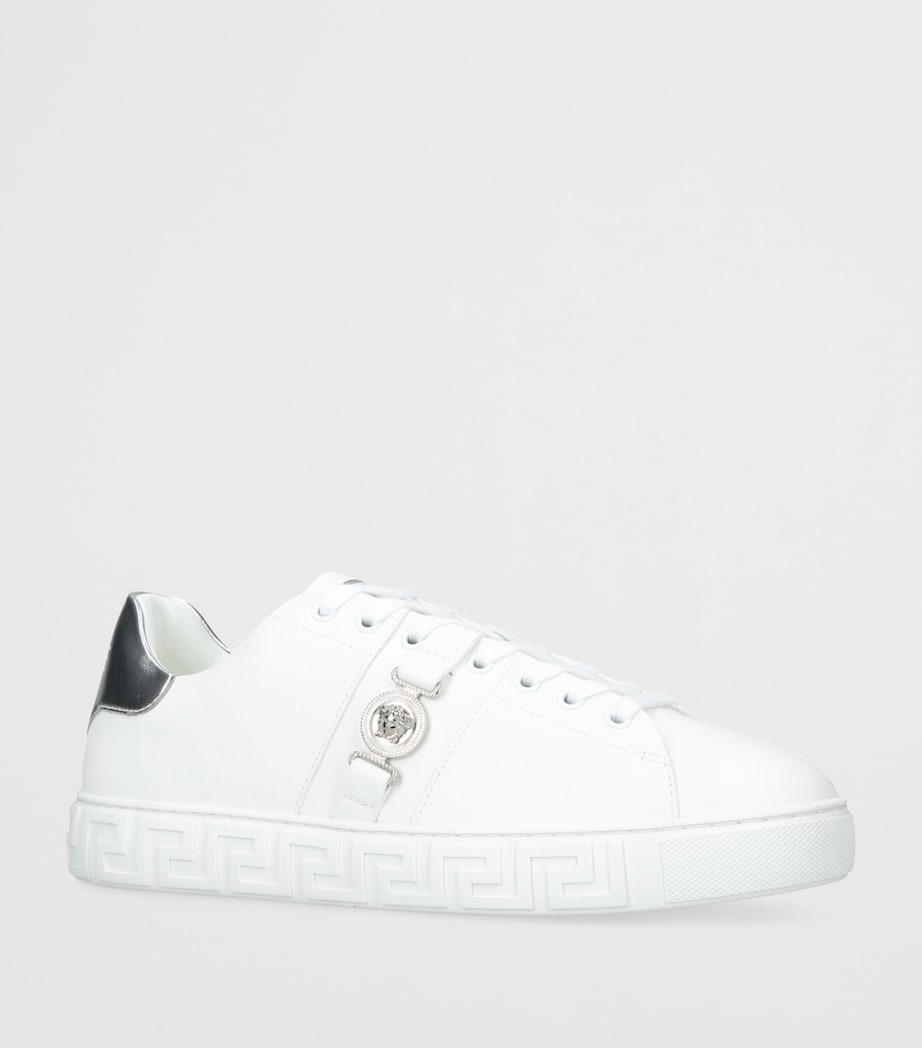 Leather Greca Medusa Sneakers WHITE/OTH Image 3