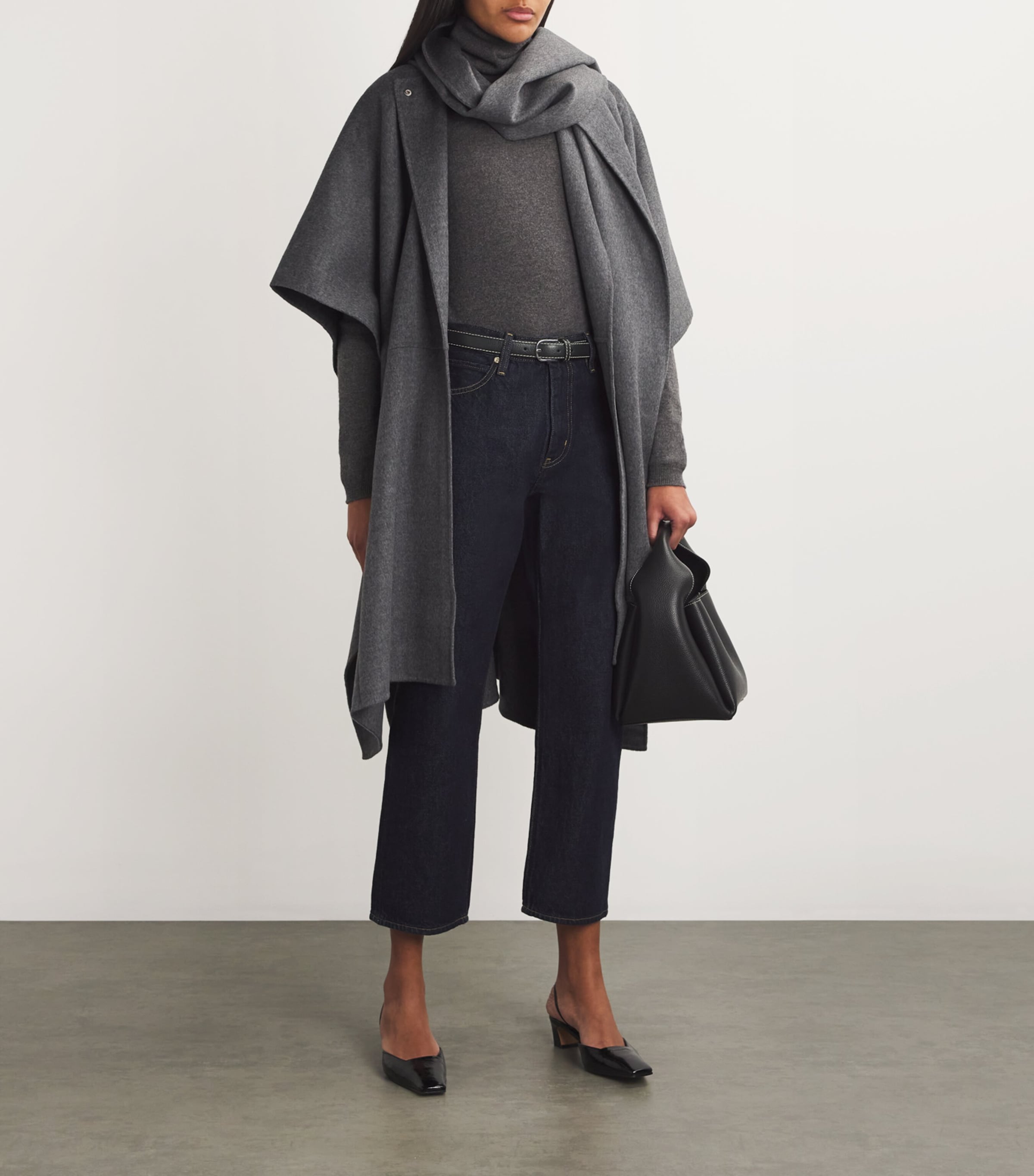 Toteme Leather Topstitched Belt Black Image 2