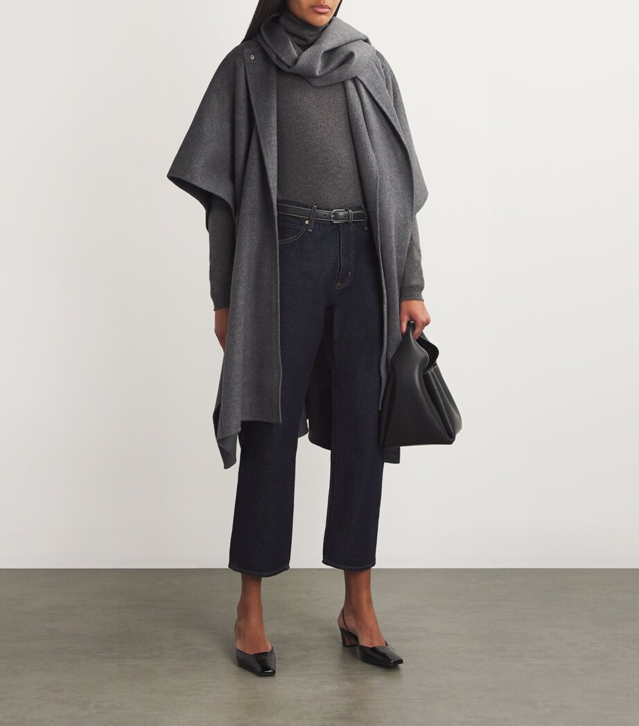 Toteme Leather Topstitched Belt Black Image 2
