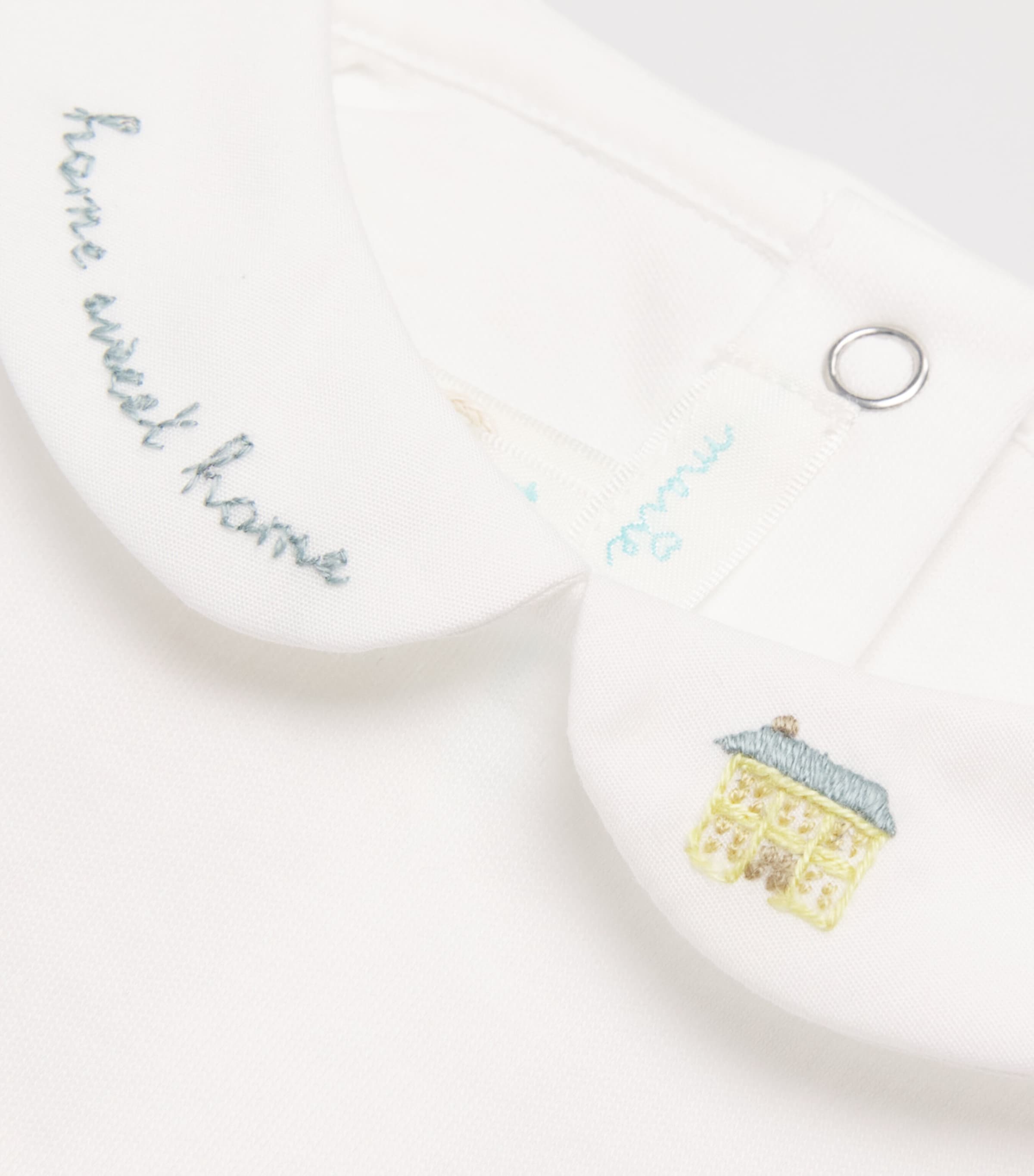 Marie-Chantal Pima Cotton Embroidered Bodysuit Blue Image 3