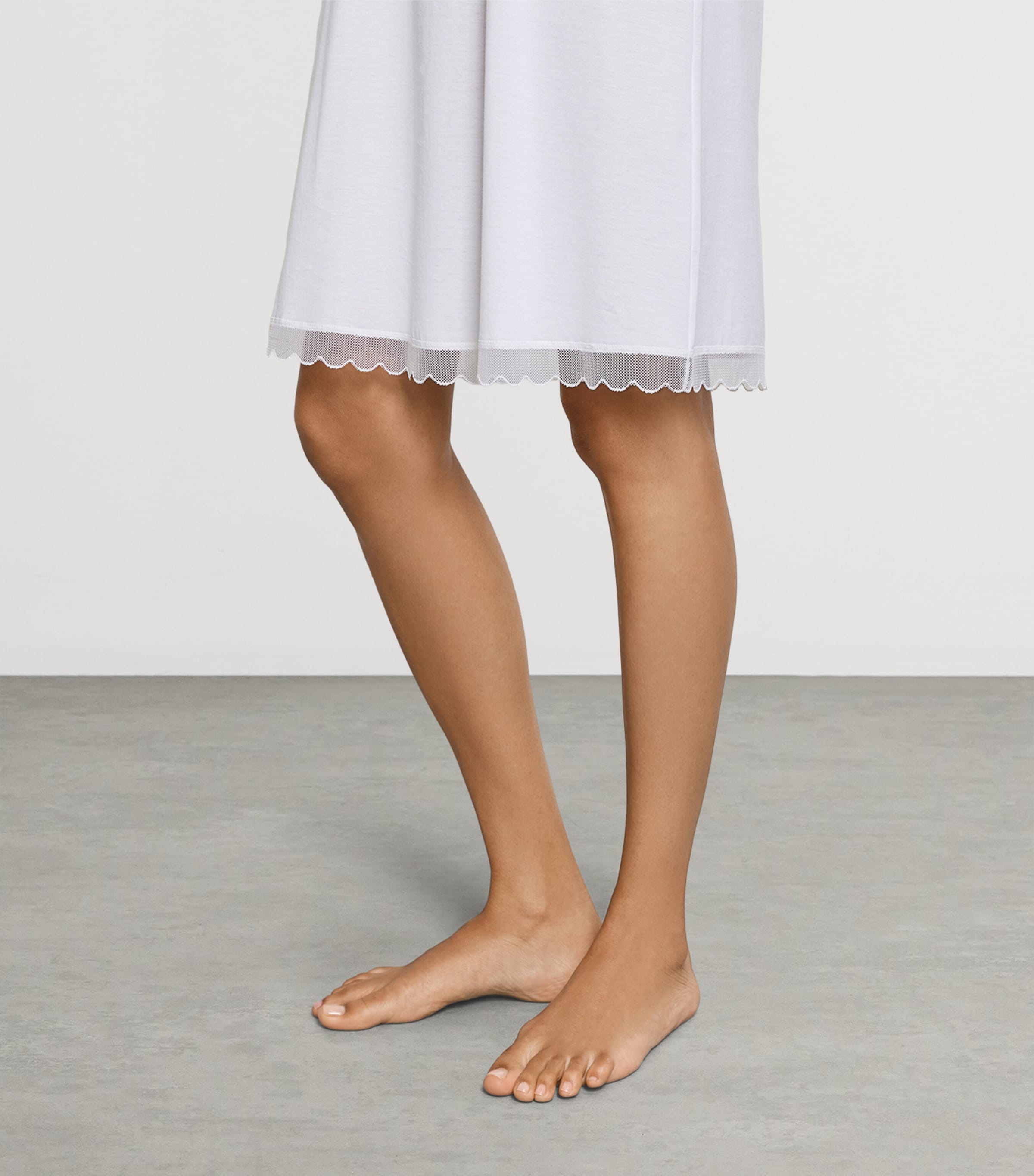 Hanro Womens Pima Cotton Inaya Nightdress White Image 5