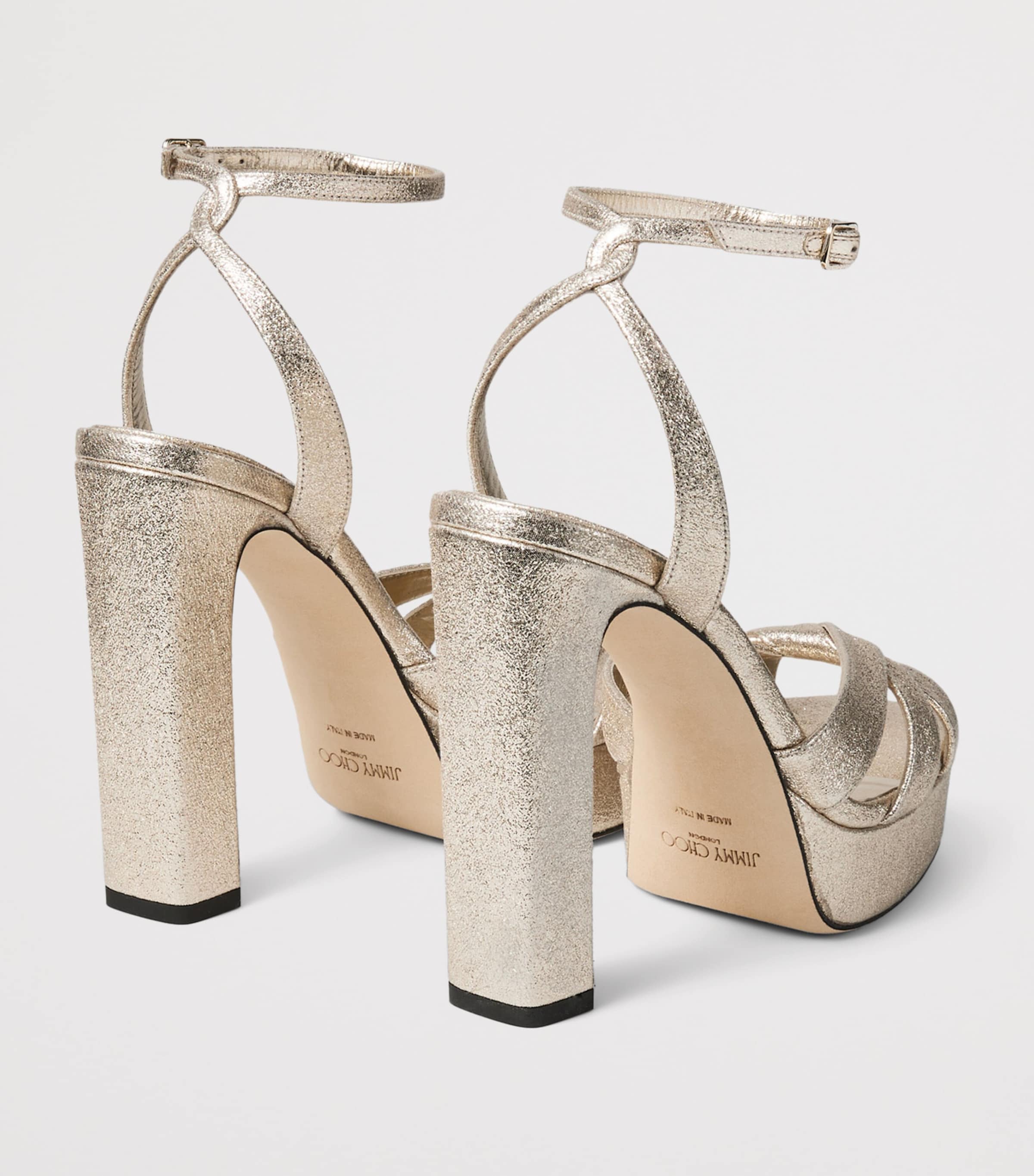 Jimmy Choo Kove 120 Metallic Platform Sandals Platinum Image 3