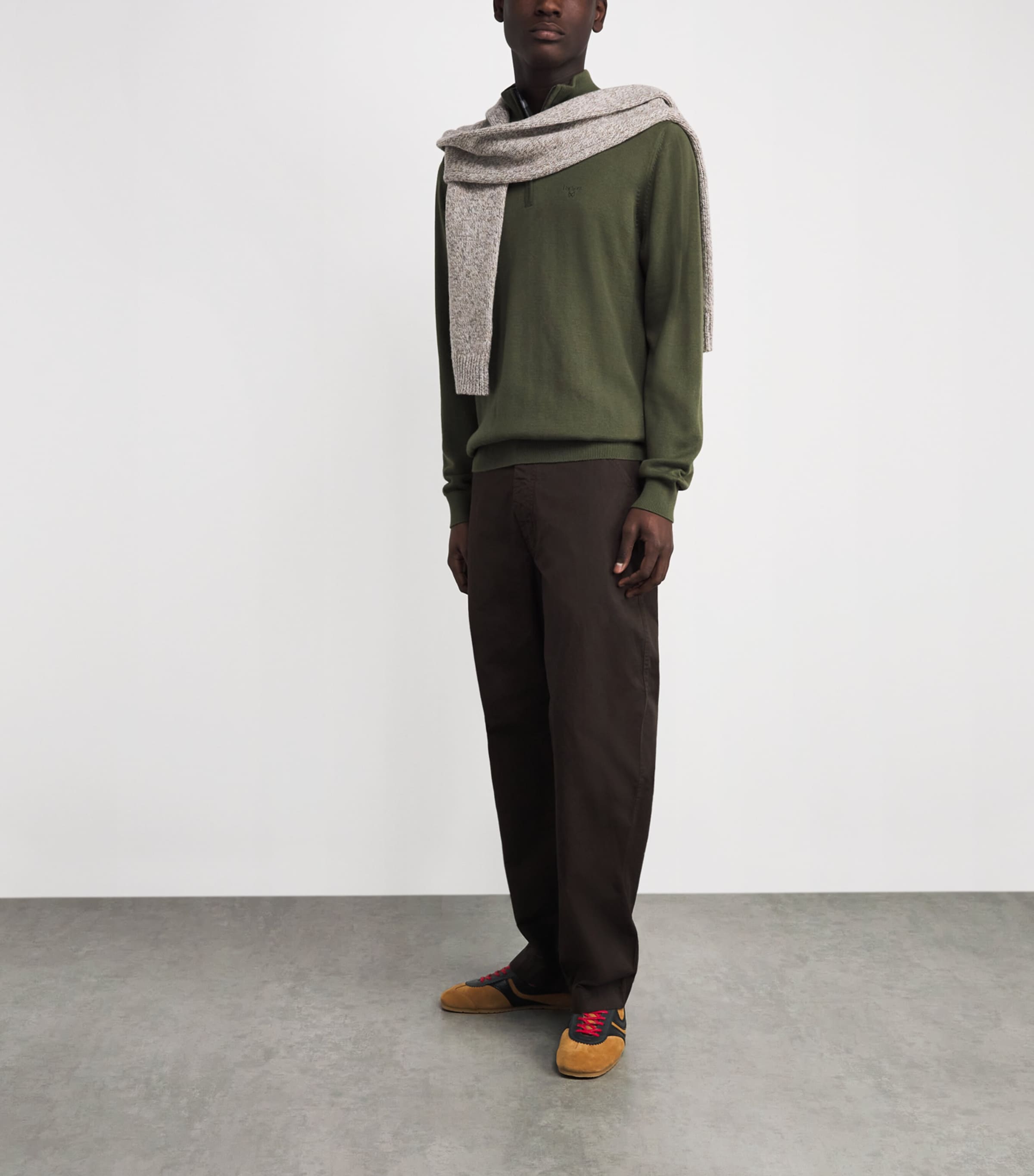 Cotton Half-Zip Sweater OL95 WINTER MOSS Image 2