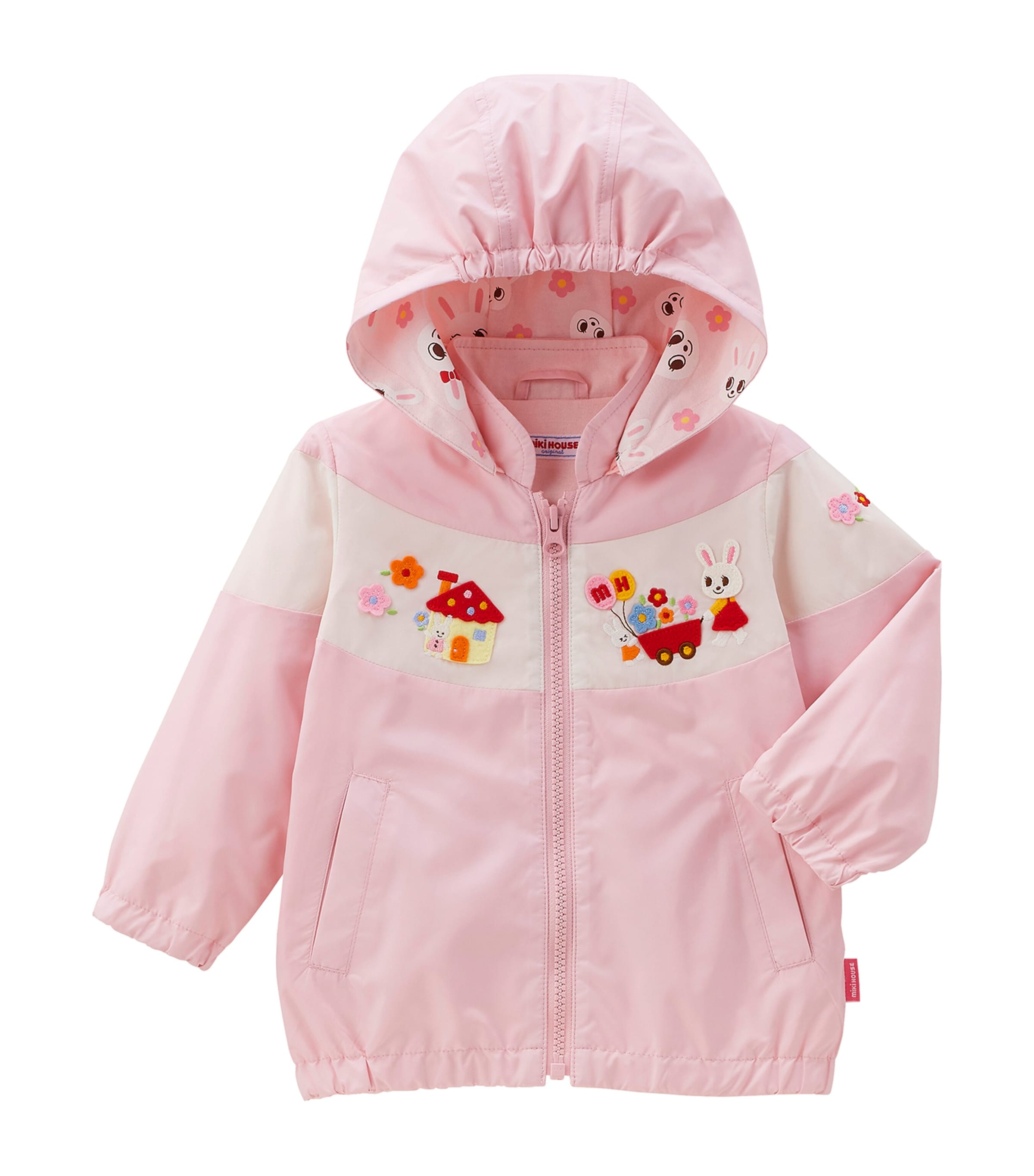 Miki House Kids' Panelled Windbreaker In Pink