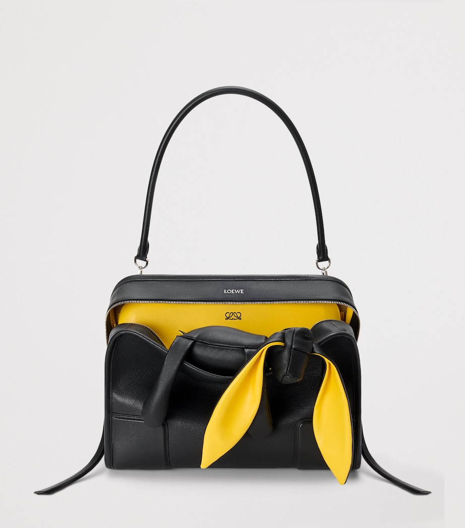 LOEWE x Cosima Von Bonin Large Leather Amazona 180 Lazy Dog Top-Handle Bag Black/yellow Image 6