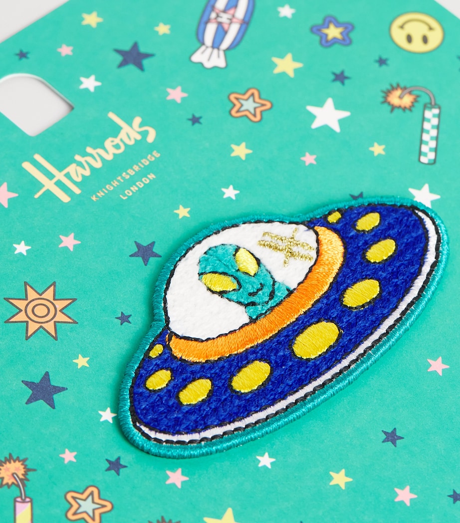Harrods Pop Rocket Iron-On Alien Embroidered Patch Image 3