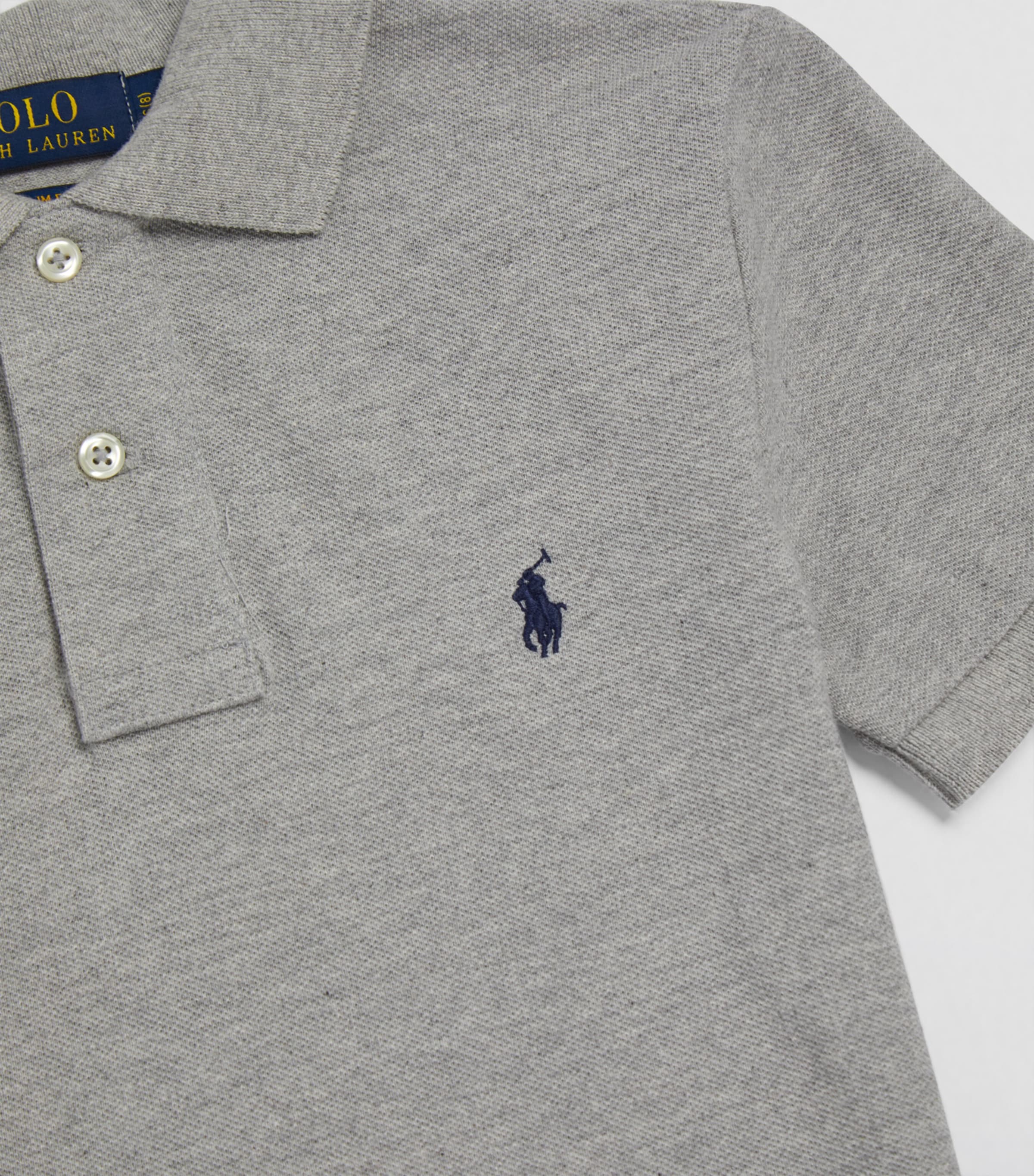 Custom Fit Polo Shirt (6-9 Years) GREY Image 3