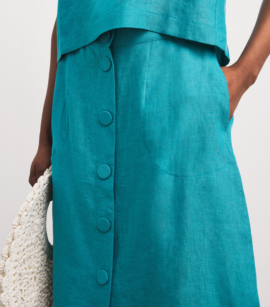 Eres Womens Linen Amusante Midi Skirt Persane Image 3