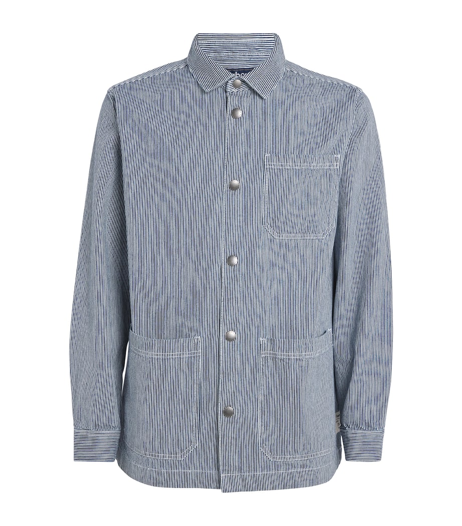 Cotton Stripe Tindale Overshirt BLEACHED BLUE Image 1