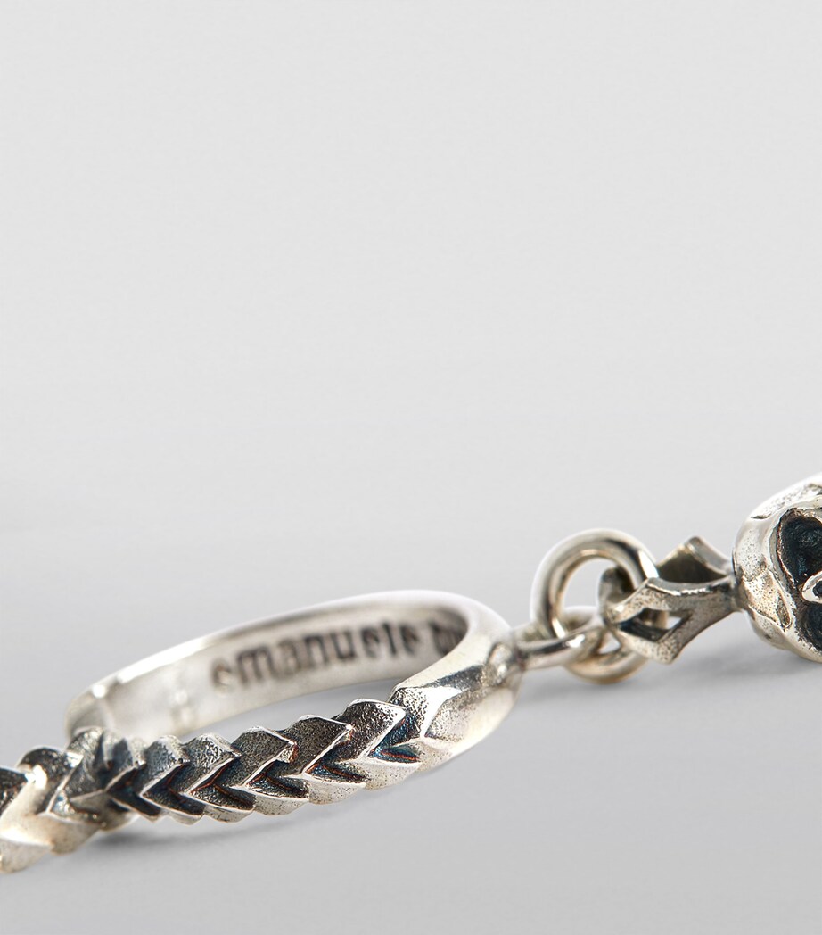 Sterling Silver Skull Single Drop Earring SILVER Image 6