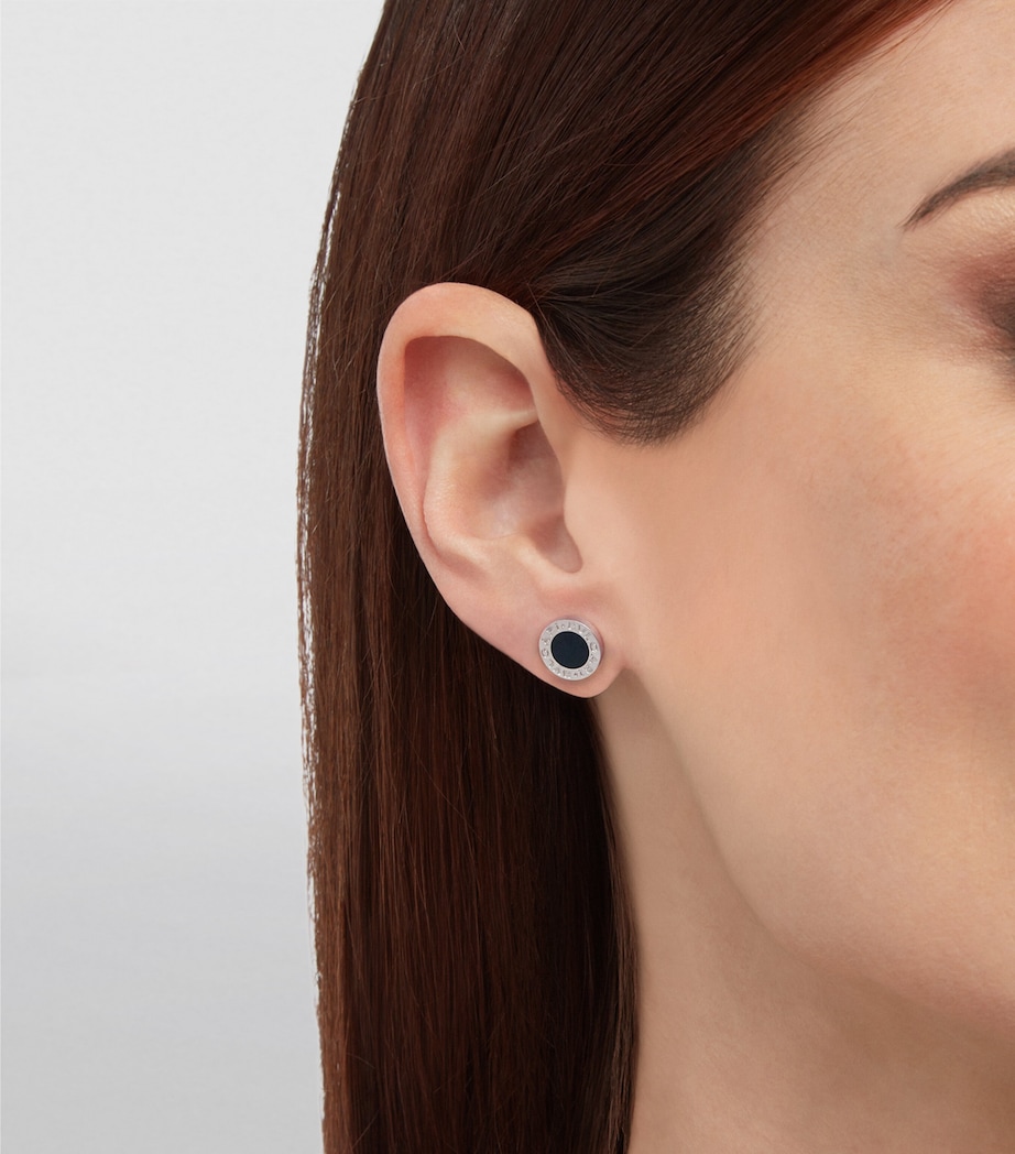 White Gold and Onyx BVLGARI BVLGARI Single Stud Earring WHITE GOLD Image 5