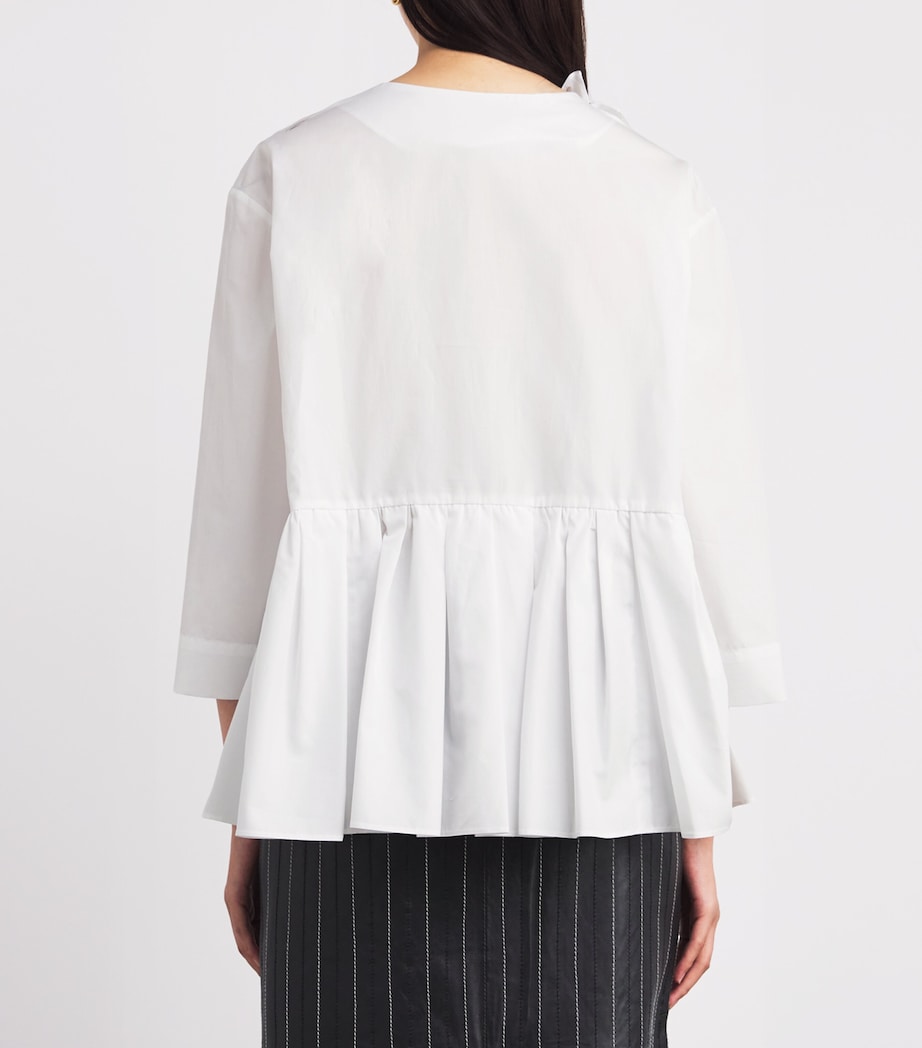 Cotton Ruffle-Detail Shirt OPTICAL WHITE Image 4