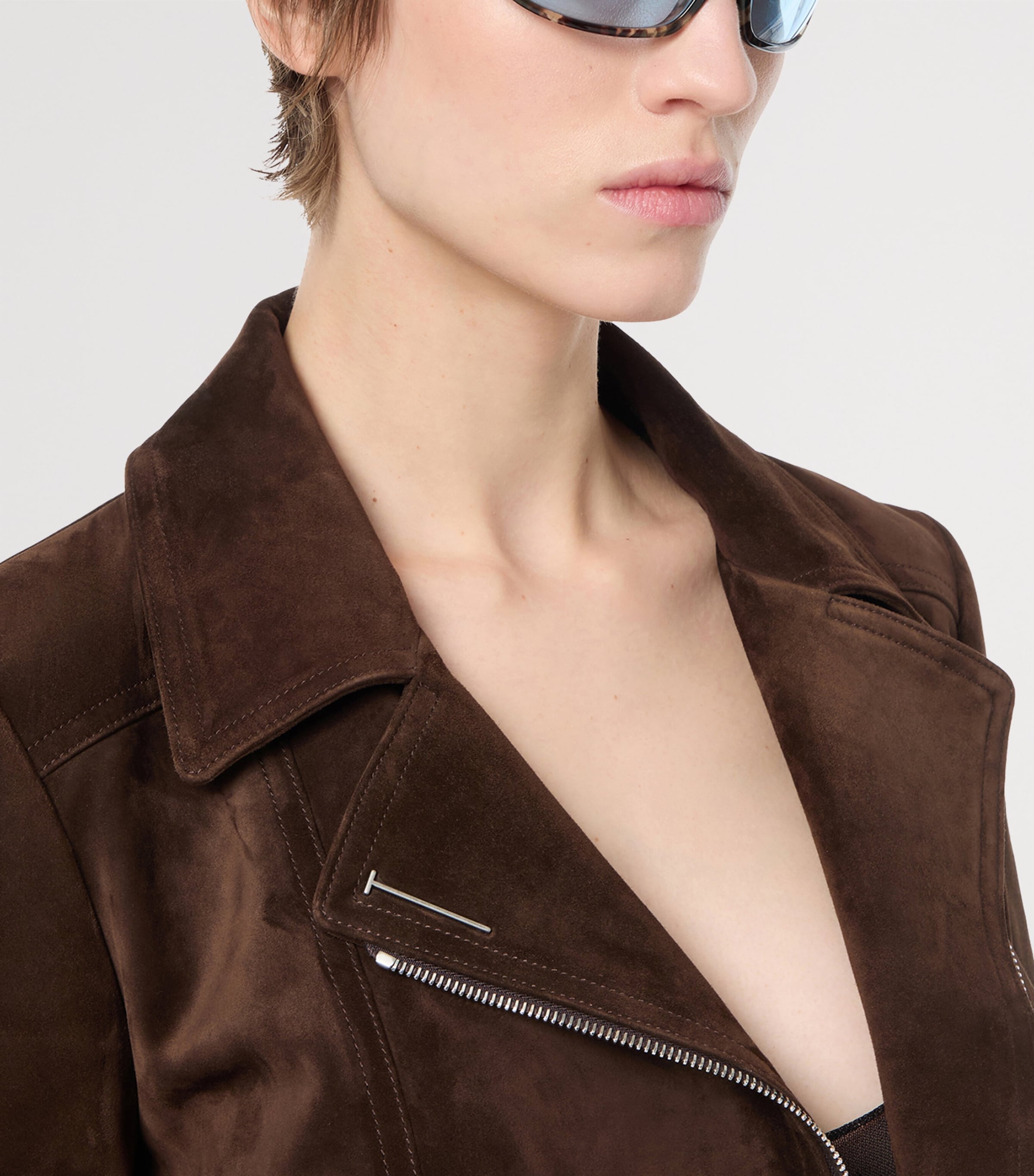 TOM FORD Womens Suede Biker Jacket Edh Image 4