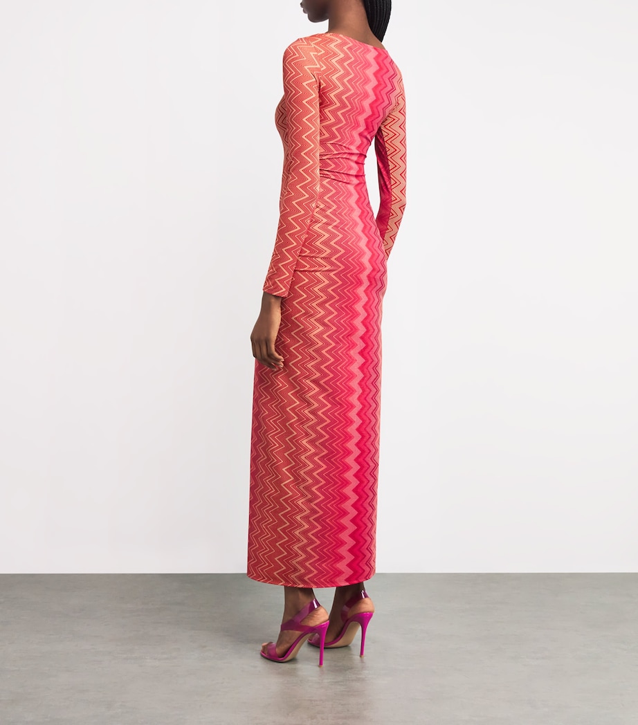 Cut-Out Maxi Dress CHERRY CHEVRON S416I Image 3