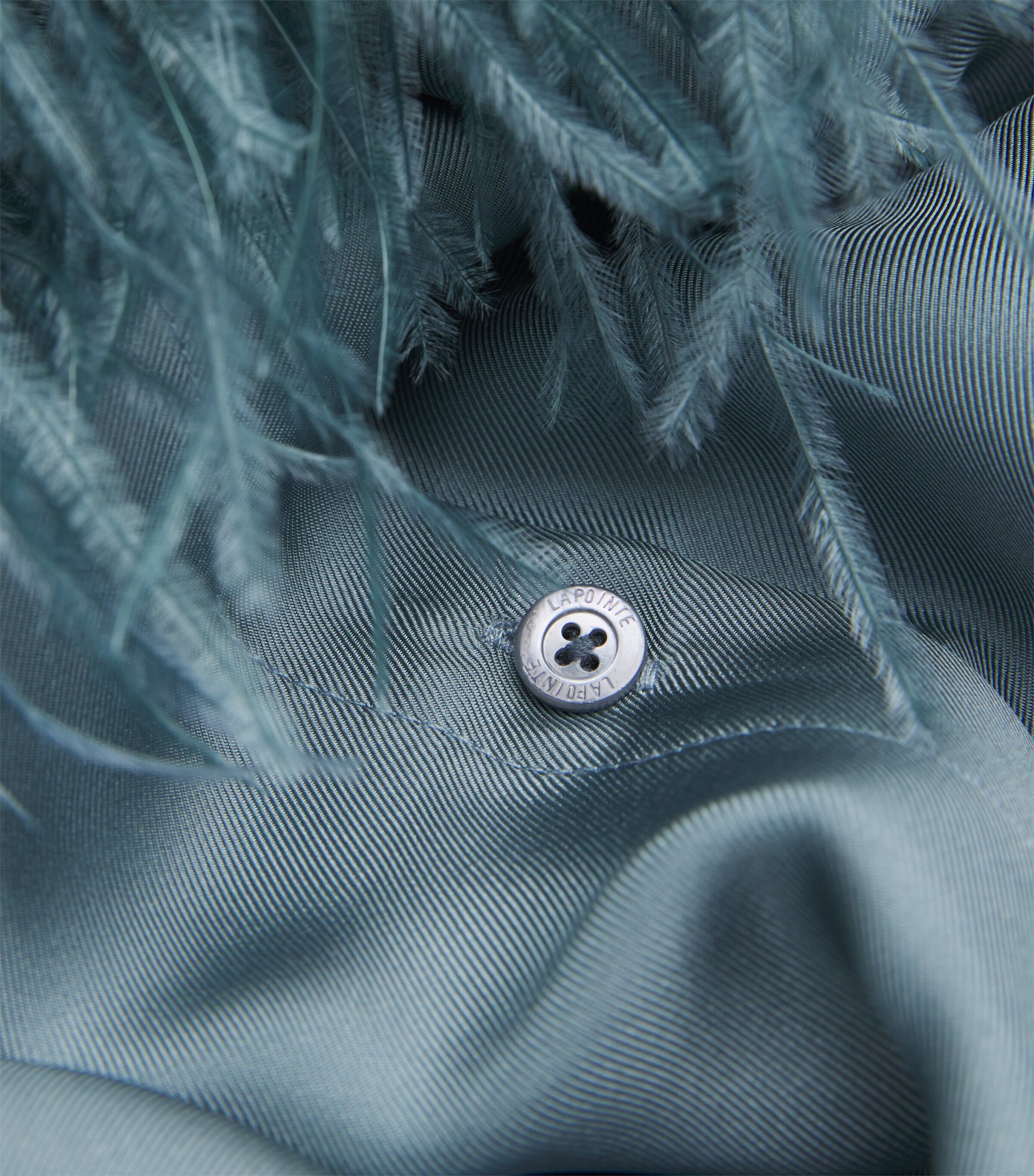 Silk Feather-Trim Maxi Dress 409 SLATE Image 5