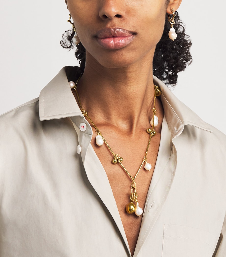 Multi Charm Alora Necklace PEARL MULTI Image 4