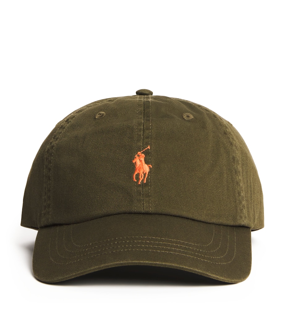 Cotton Polo Pony Baseball Cap CANOPY OLIVE Image 1