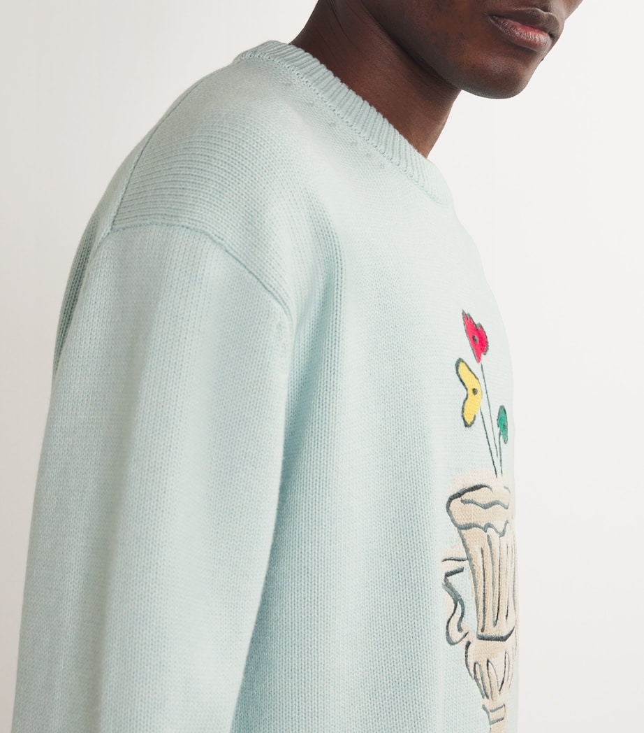 Wool-Cotton Vase Sweater LIGHT BLUE Image 6