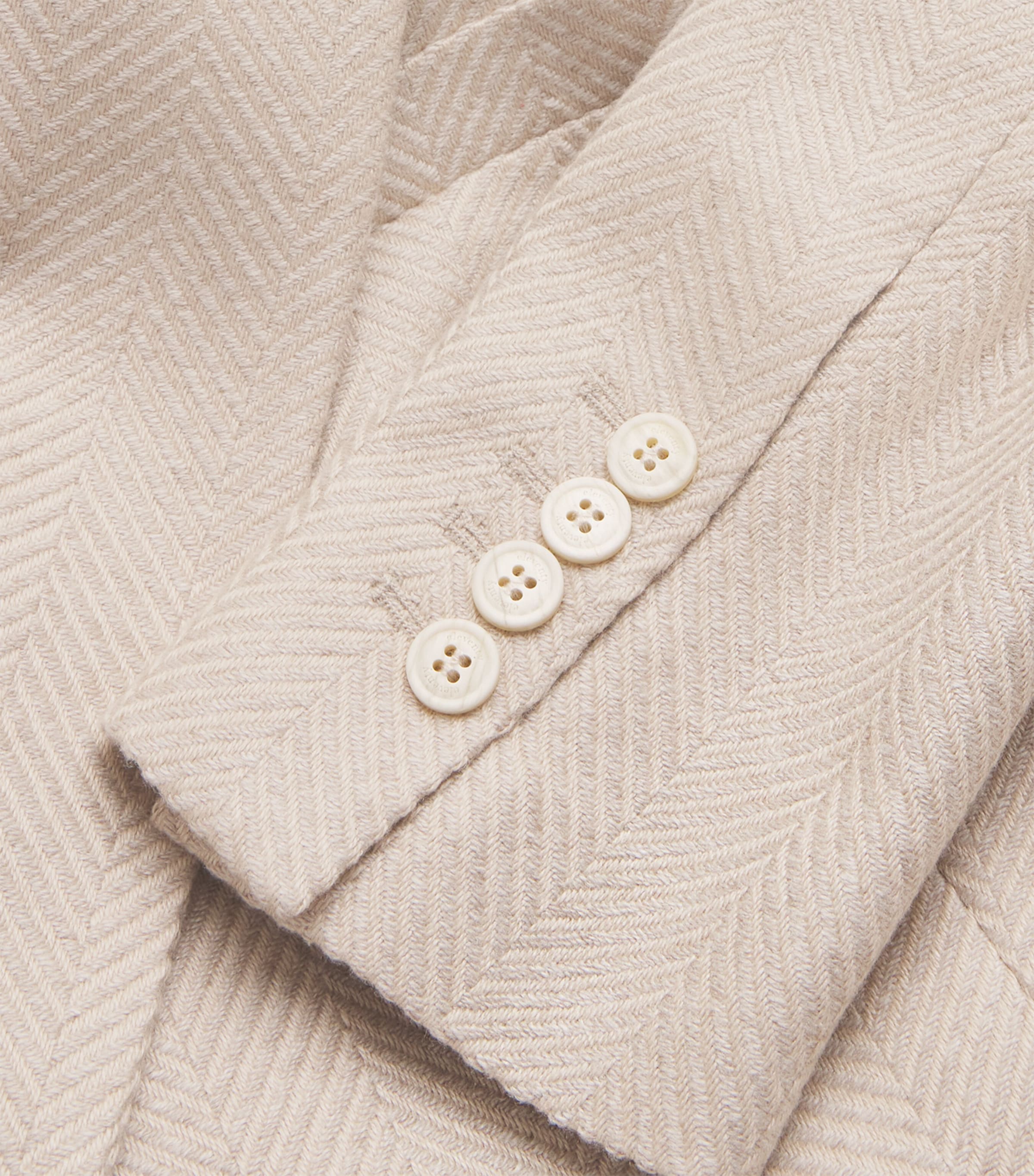 Eleventy Womens Silk-Cashmere Herringbone Blazer Sabbia Image 5