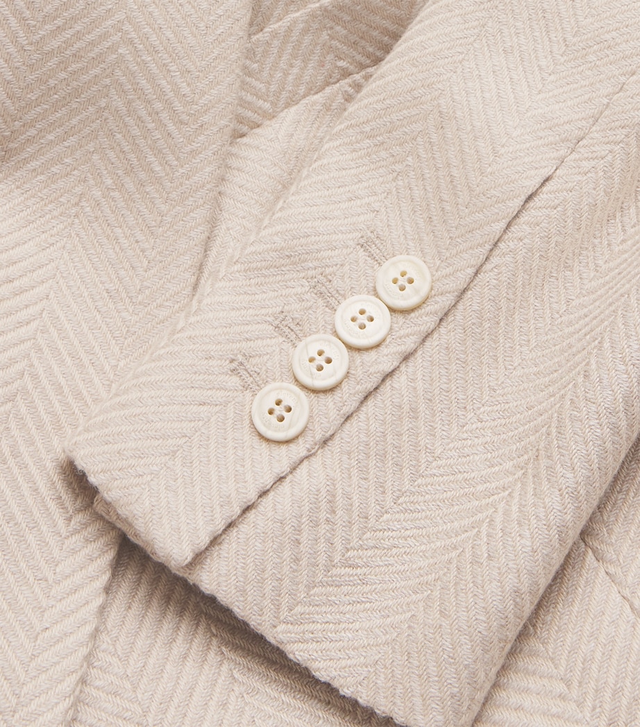 Silk-Cashmere Herringbone Blazer SABBIA Image 5