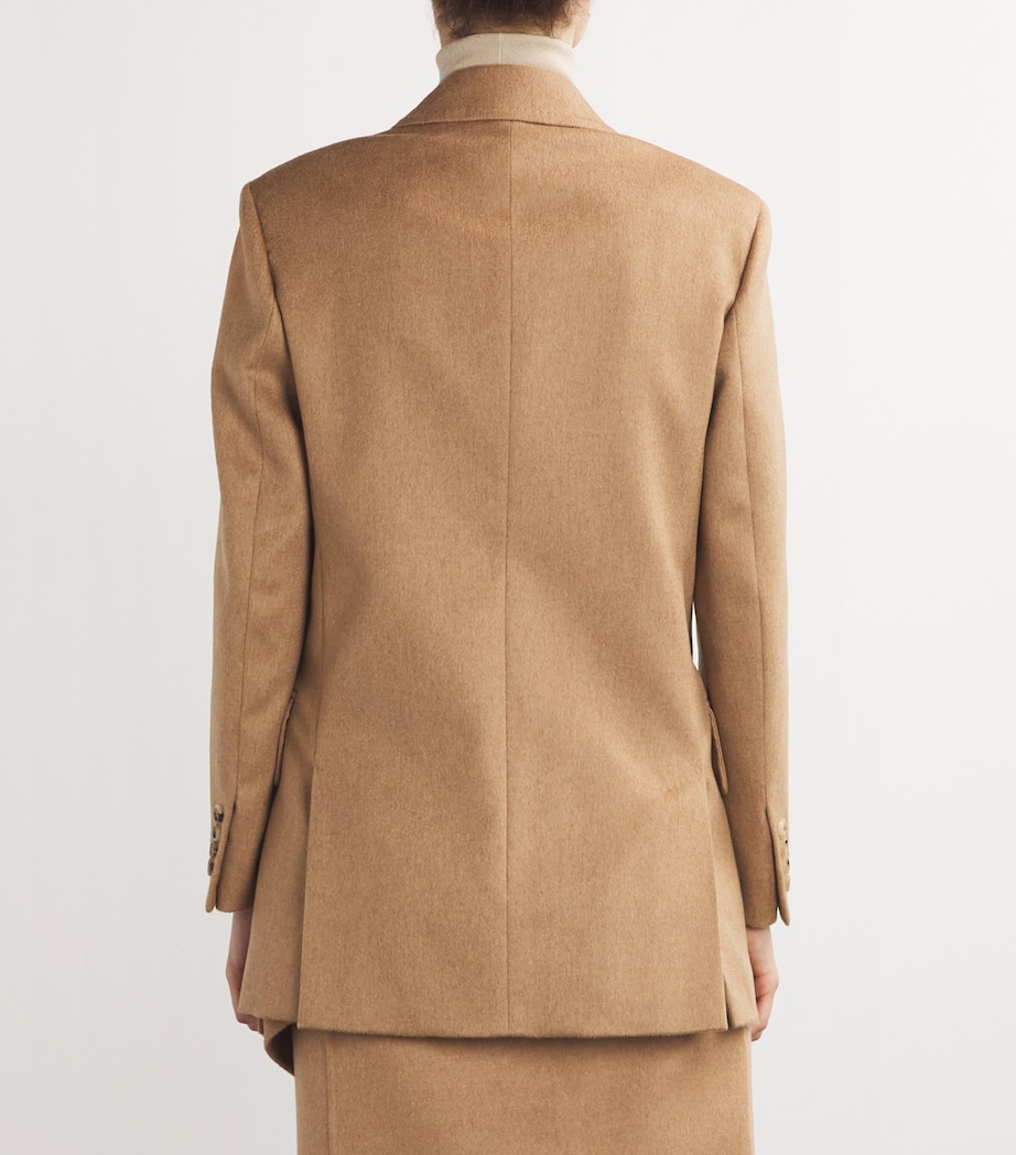 Camel Hair Double-Breasted Blazer CAMEL Image 4
